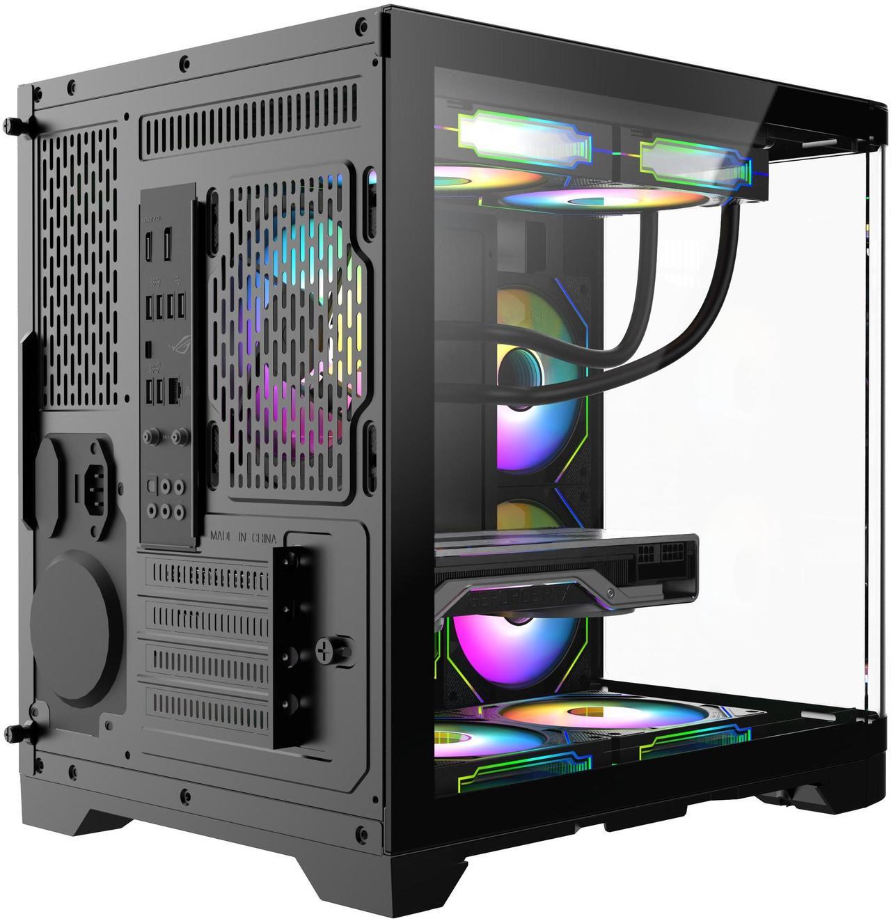Alt view image 7 of 7 - Iceberg Gaming PC Case Crystal Wave M BLK curved tempered Glass with PSU 500WX 80 plus