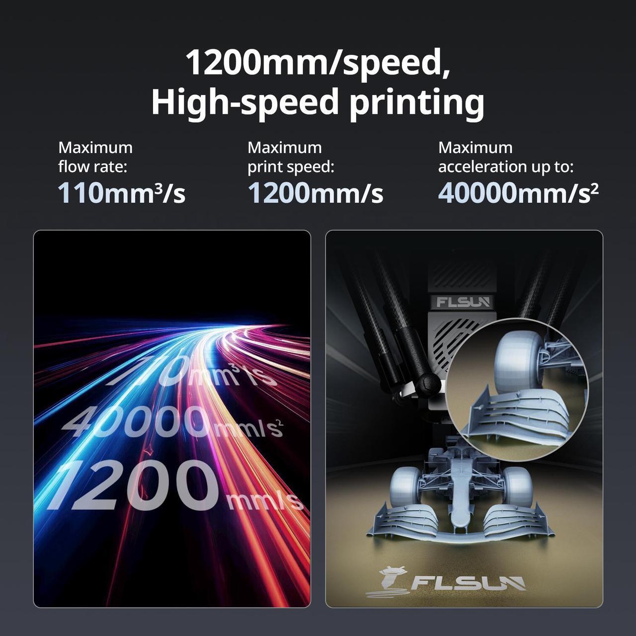 Alt view image 2 of 7 - FLSUN S1 3D Printer - 1200mm/s Ultra-Fast FDM 3D Printers, 350°C All-Metal Hotend, Auto Leveling, Large Build Volume 13"x13"x17" | Supports PLA, ABS, PETG, TPU ect. | Professional & Hobbyist Use