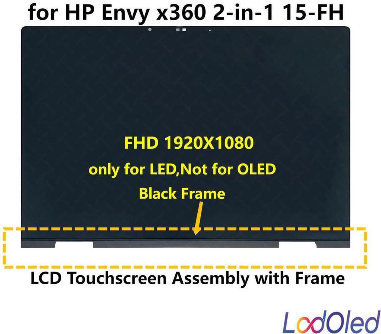 Main image of FOR 15.6 LED FHD LCD Screen Display Digitizer Assembly for 2-in-1 15-fh0000la With Frame(Black) 1920x1080 30pins