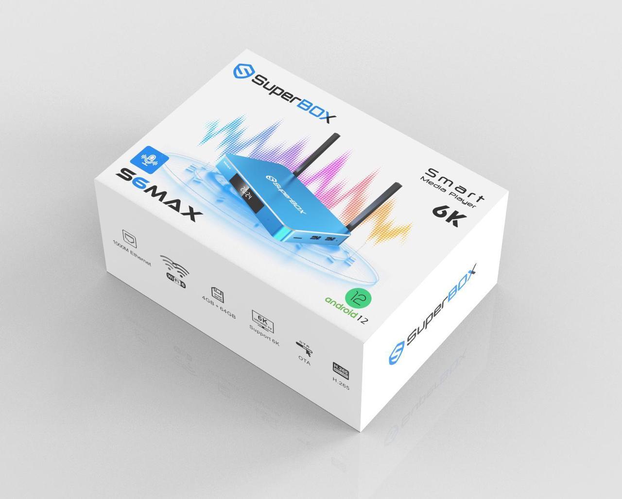 Alt view image 6 of 7 - (Latest) 2025 S6 MAX Smart TV Box, Android 12.0 Operate System, 4GB RAM, 64GB Storage, 6K HD, Built-in Voice Control, Android Box, Versatile Streaming Media Player