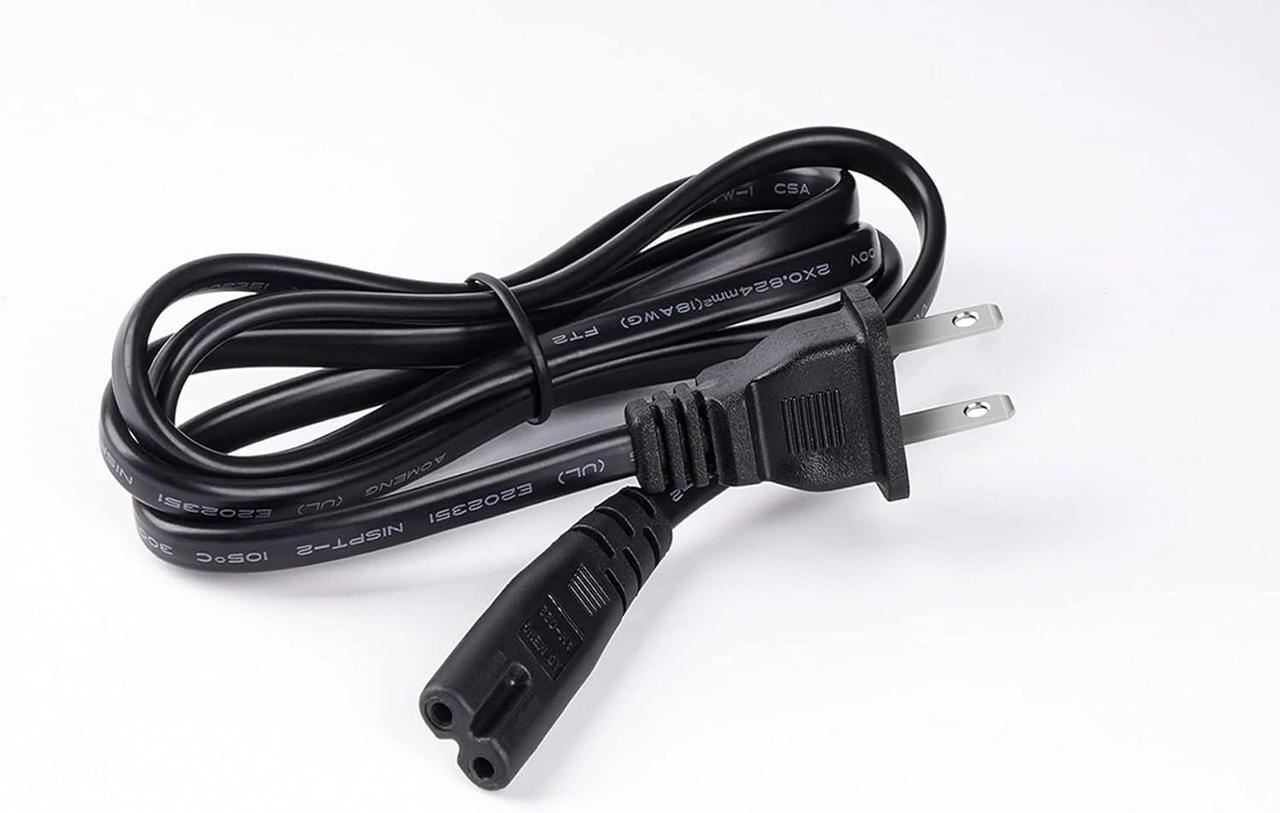 Alt view image 6 of 7 - DIXSG 2Prong AC Power Cord for JBL PartyBox 100 110 200 300 310 710 1000 On-The-Go Speaker JBL Soundbar 2 Prong Power Cable Replacement 5Ft