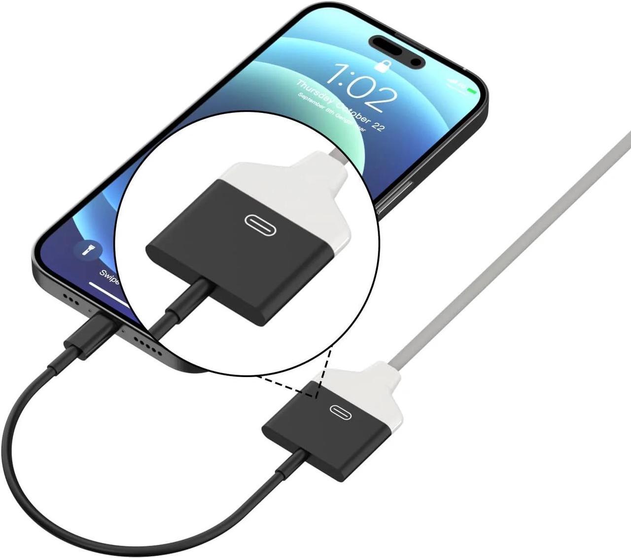 Alt view image 3 of 7 - DIXSG 8-Pin Male to 30-Pin Female Adapter Converter Charging Data Sync Cable Connector Compatible with Old iOS phone(No Audio) Black