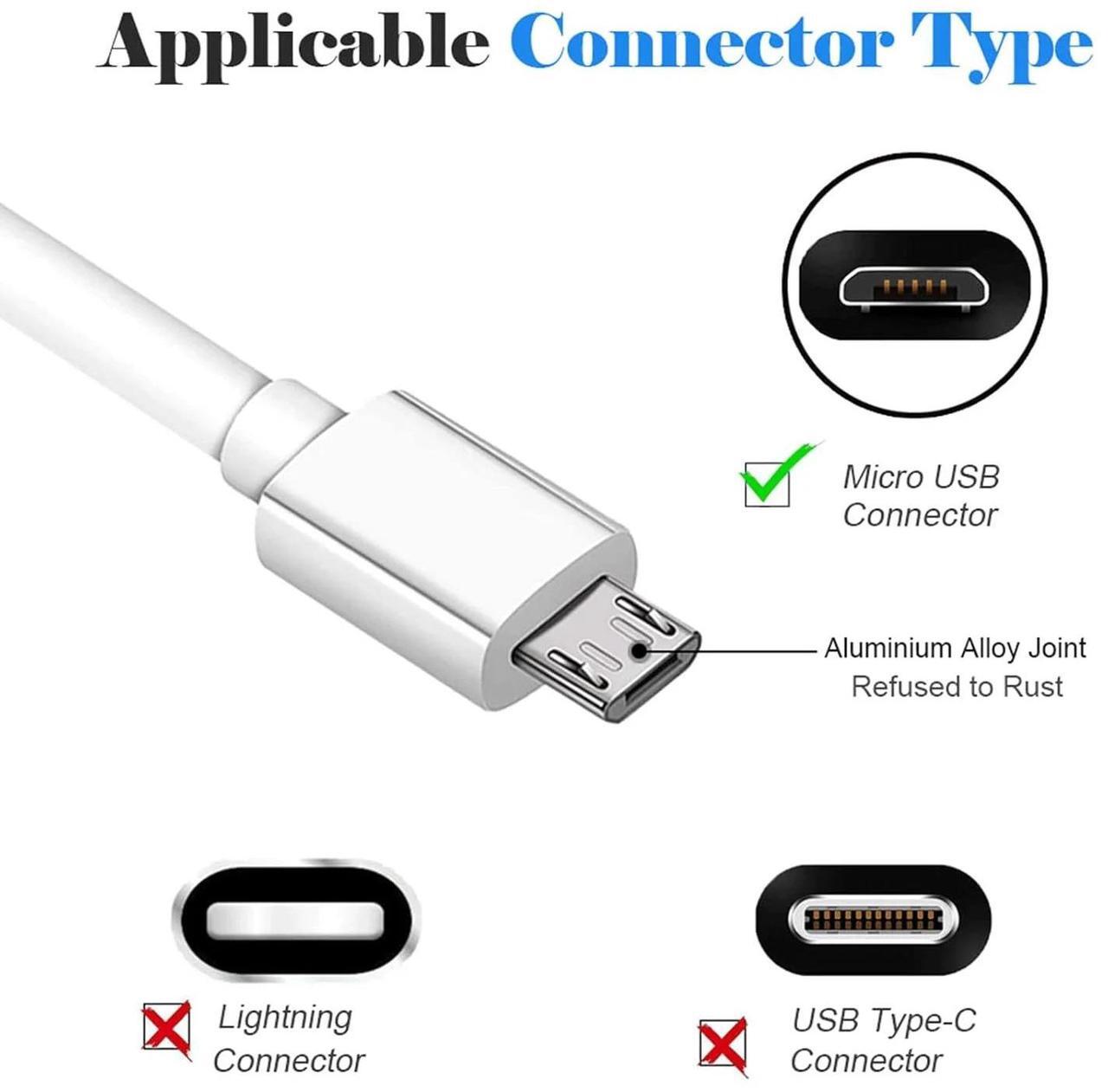 Alt view image 4 of 7 - DIXSG 10FT Long Android Charger Cable Fast Charge,USB to Micro USB Cable White,Micro USB 2.0 Cable for Samsung Charger Cord Tablet Galaxy 7 S7 S6 Edge LG Phone,Charging Wire for Kindle Fire