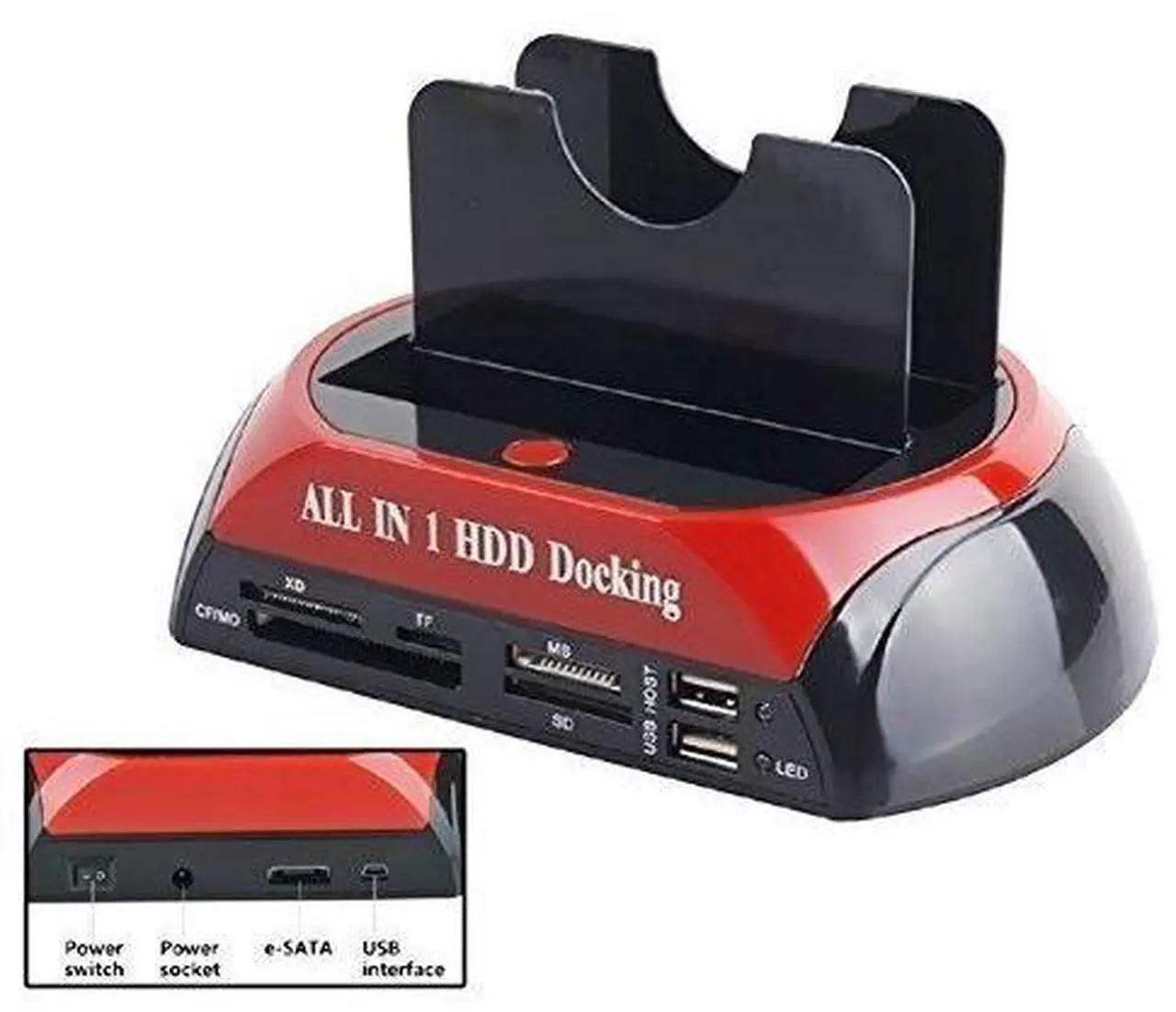 Alt view image 3 of 7 - DIXSG All in 1 HDD Docking,2.5''/3.5'' SATA Multi-Function HDD Docking Station SATA Hard Disk Base USB HUB Reader