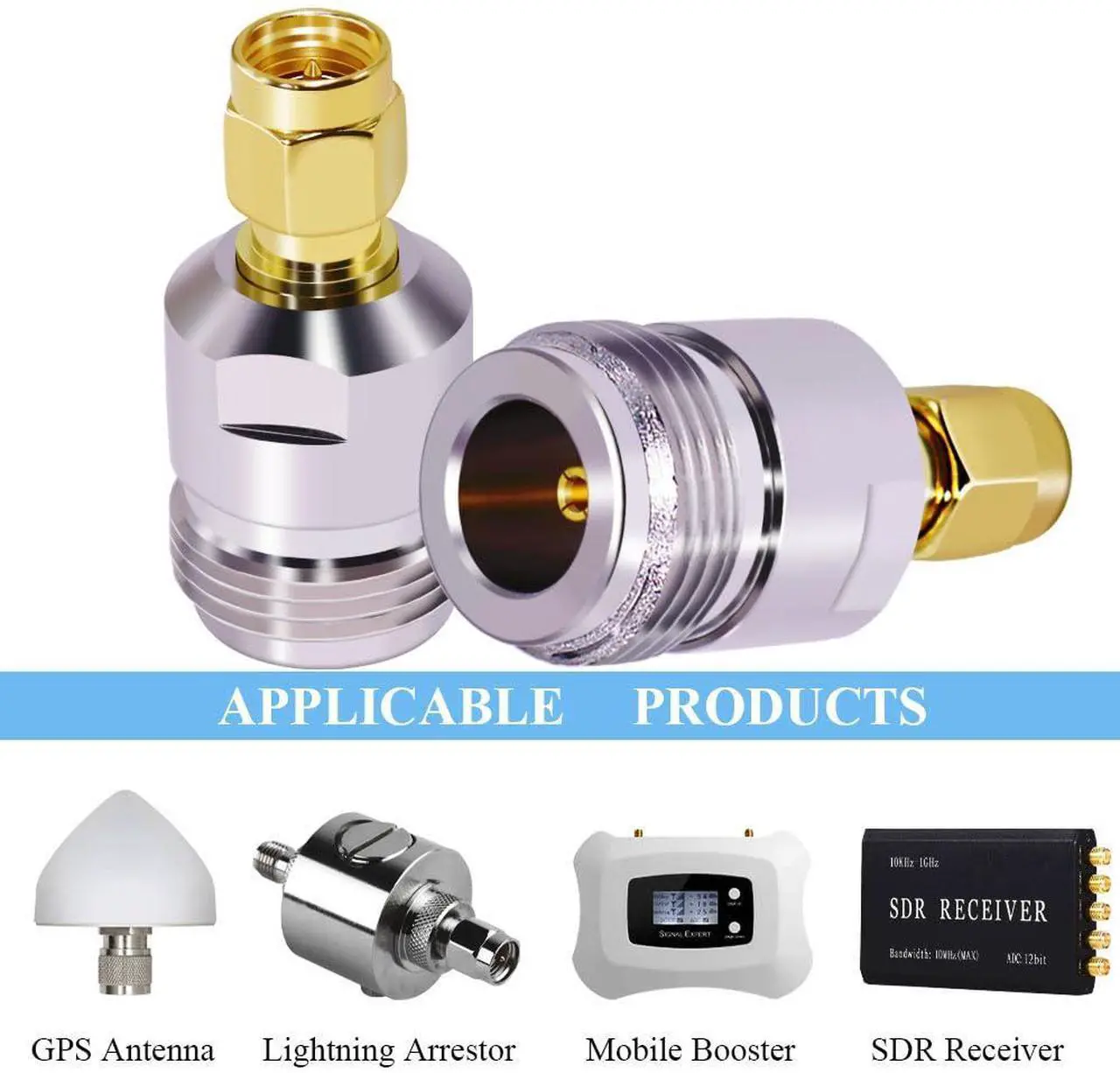 Alt view image 6 of 6 - DIXSG 2PCS N Type Female to SMA Male Coaxial Adapter SMA to N Coax Connector