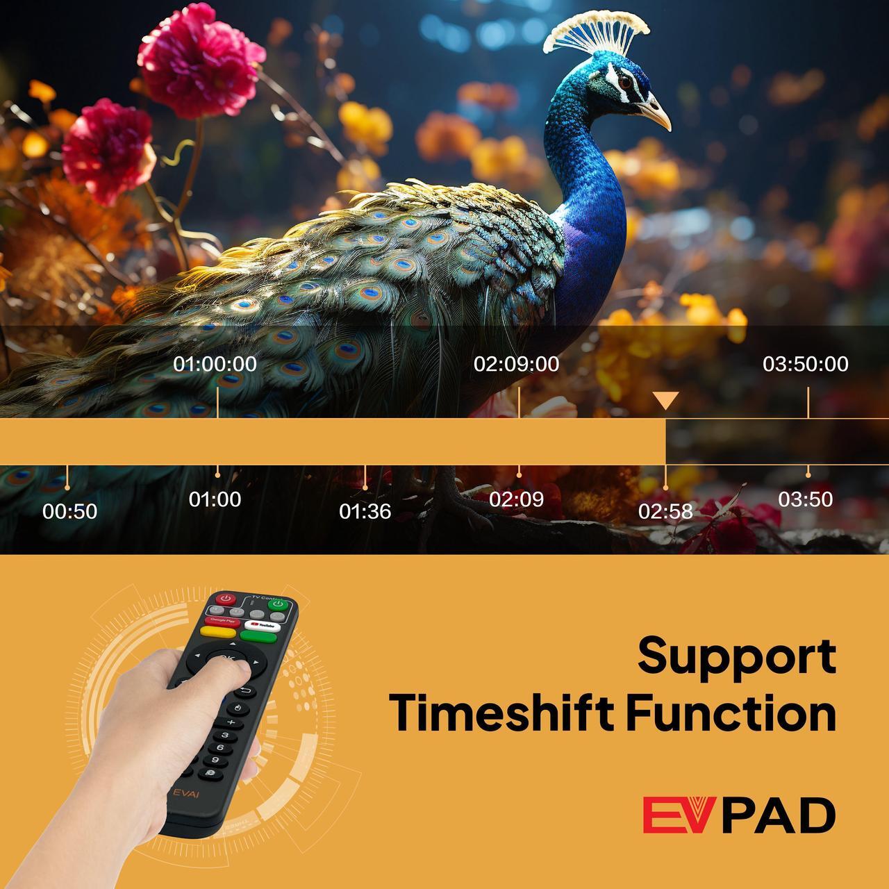 Alt view image 5 of 7 - EVPAD11P Android TV Box  4GB RAM 64GB Storage, 8K UHD Output, Wi-Fi 6, Gigabit LAN, Voice Remote  2025 Global Version