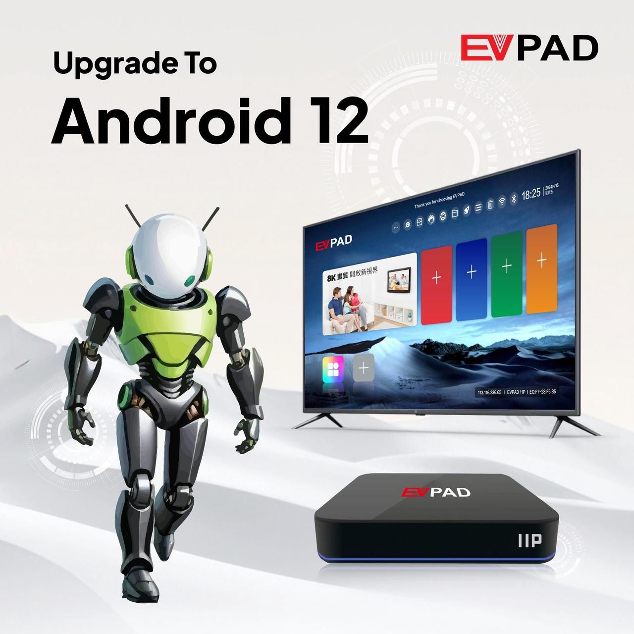 Alt view image 7 of 7 - EVPAD11P Android TV Box  4GB RAM 64GB Storage, 8K UHD Output, Wi-Fi 6, Gigabit LAN, Voice Remote  2025 Global Version