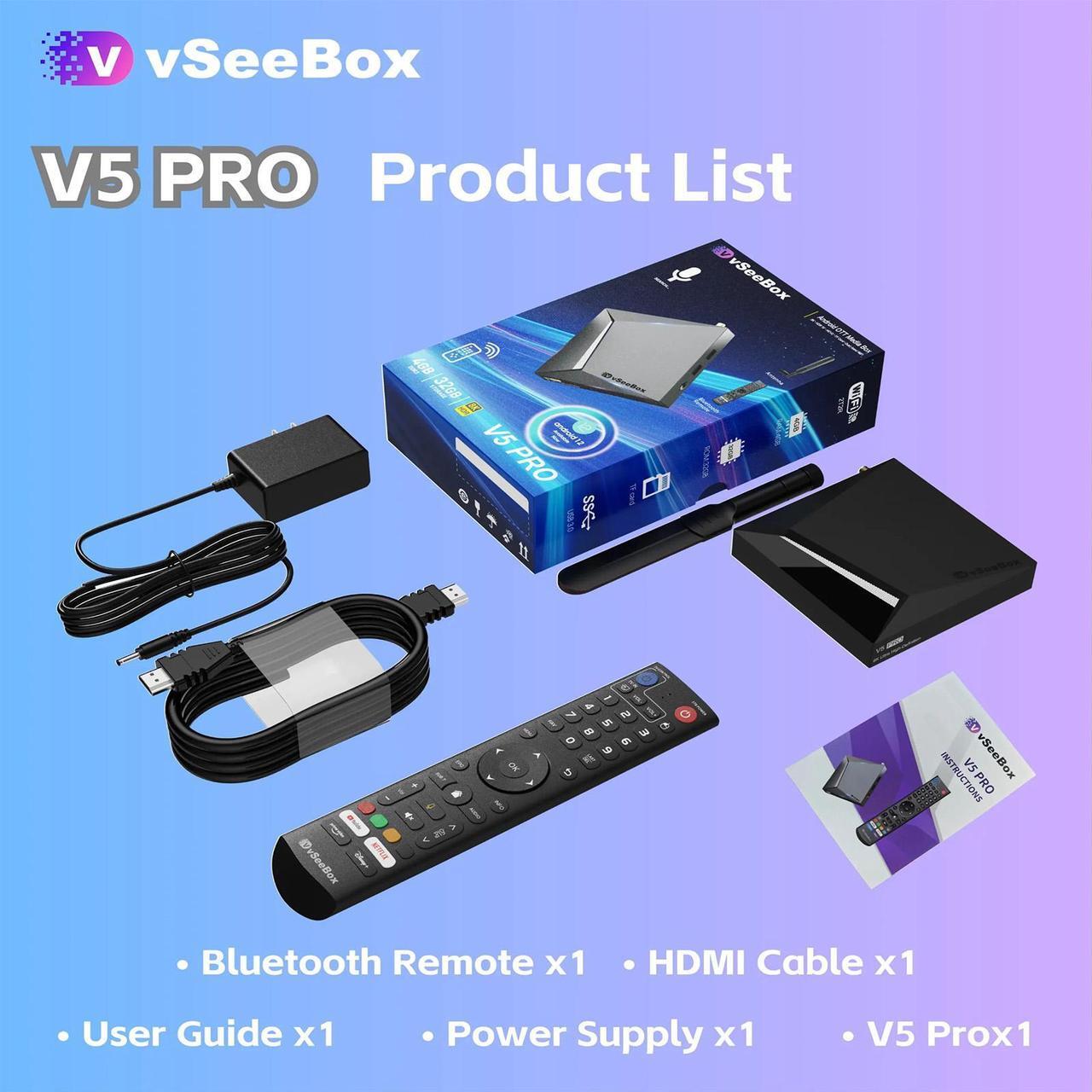 Alt view image 2 of 5 - 2025 New vSeeBox V5 Pro - 32GB Storage - Bundle Gifts: 8K HDMI Cable, Mini Backlit Keyboard and Ethernet Adapter (Easy Setup, US Support)
