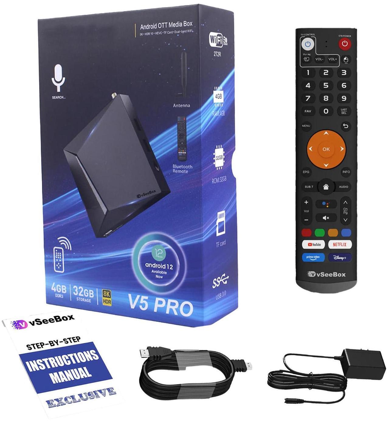 Main image of 2025 New vSeeBox V5 Pro - 32GB Storage - Bundle Gifts: 8K HDMI Cable, Mini Backlit Keyboard and Ethernet Adapter (Easy Setup, US Support)