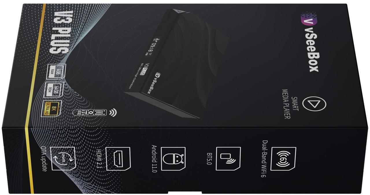 Alt view image 3 of 6 - VseeBOX V3 Plus Version Voice Control, 8K HDMI&Ethernet Cable, Android 11, 4GB RAM, 64GB Storage , (Easy Setup, Lifetime Tech Support)