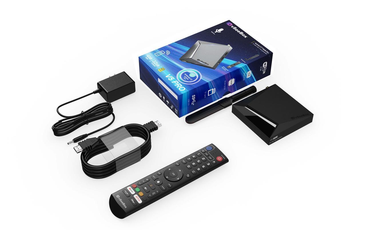 Alt view image 5 of 5 - 2025 New vSeeBox V5 Pro - 32GB Storage - Bundle Gifts: 8K HDMI Cable, Mini Backlit Keyboard and Ethernet Adapter (Easy Setup, US Support)
