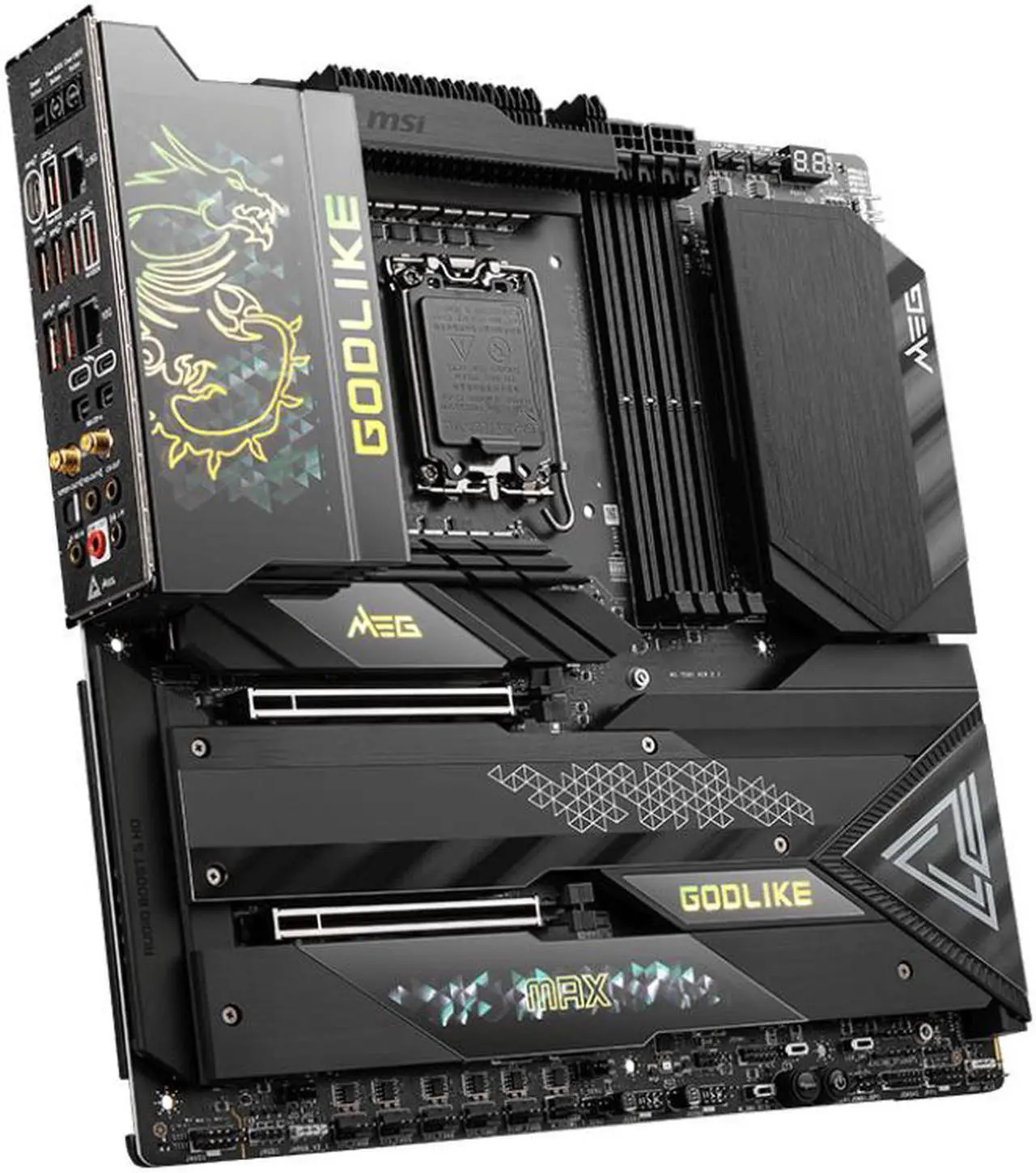 Alt view image 3 of 4 - MSI MEG Z790 GODLIKE MAX LGA 1700 Intel Z790 SATA 6Gb/s Extended ATX DDR5 PCI-E x16 slot  M.2 2.5Gbps LAN Wi-Fi 7 Bluetooth Motherboard