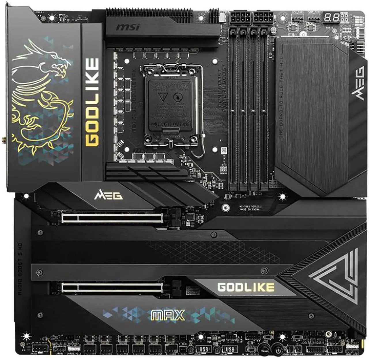 Main image of MSI MEG Z790 GODLIKE MAX LGA 1700 Intel Z790 SATA 6Gb/s Extended ATX DDR5 PCI-E x16 slot  M.2 2.5Gbps LAN Wi-Fi 7 Bluetooth Motherboard