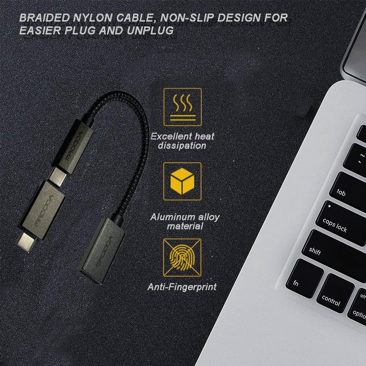 Alt view image 3 of 4 - Mrocioa USB C to USB Adapter 2Pack , USB C to USB 3.0 Cable, USB C  to USB Female Adapter Compatible for iPhone 15 Pro/Max, MacBook Pro/Air, iPad, iMac and More