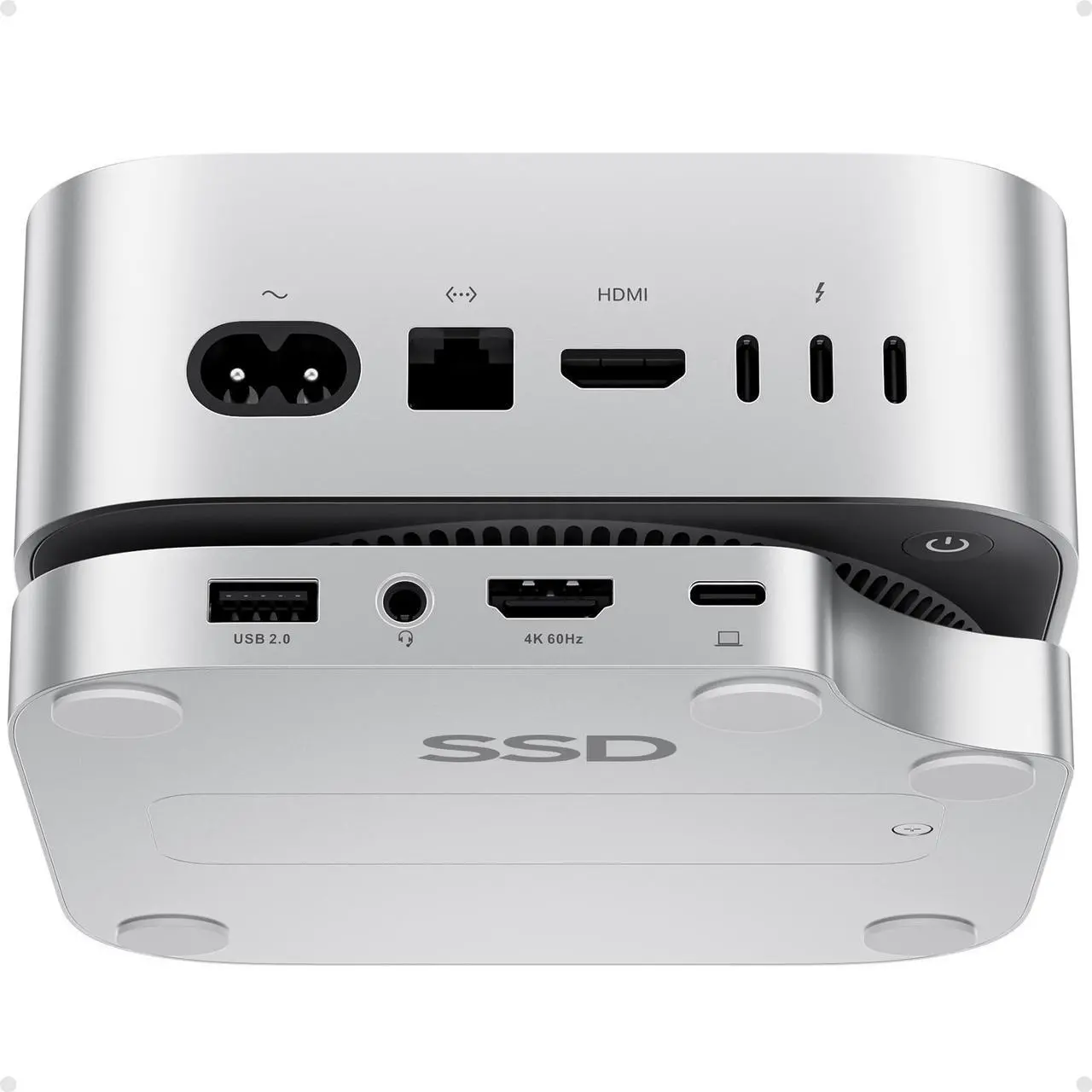 Main image of PULWTOP Mac mini M4 Hub Stand with 4TB M.2 SSD Enclosure (SSD NOT Included), Mac mini M4/ M4 Pro Dock with HDMI 4K 60Hz, 2024 MacMini USB C Hub Accessories, 3 USB A 2.0, SD/TF Card Slots, 3.5mm Audio