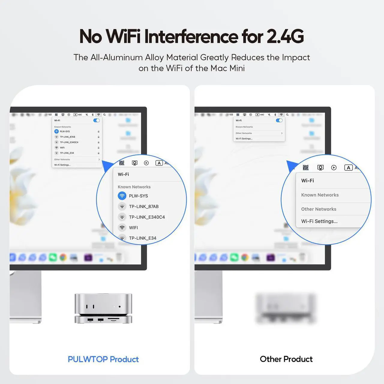 Alt view image 8 of 7 - PULWTOP Mac mini M4 Hub Stand with 4TB M.2 SSD Enclosure (SSD NOT Included), Mac mini M4/ M4 Pro Dock with HDMI 4K 60Hz, 2024 MacMini USB C Hub Accessories, 3 USB A 2.0, SD/TF Card Slots, 3.5mm Audio