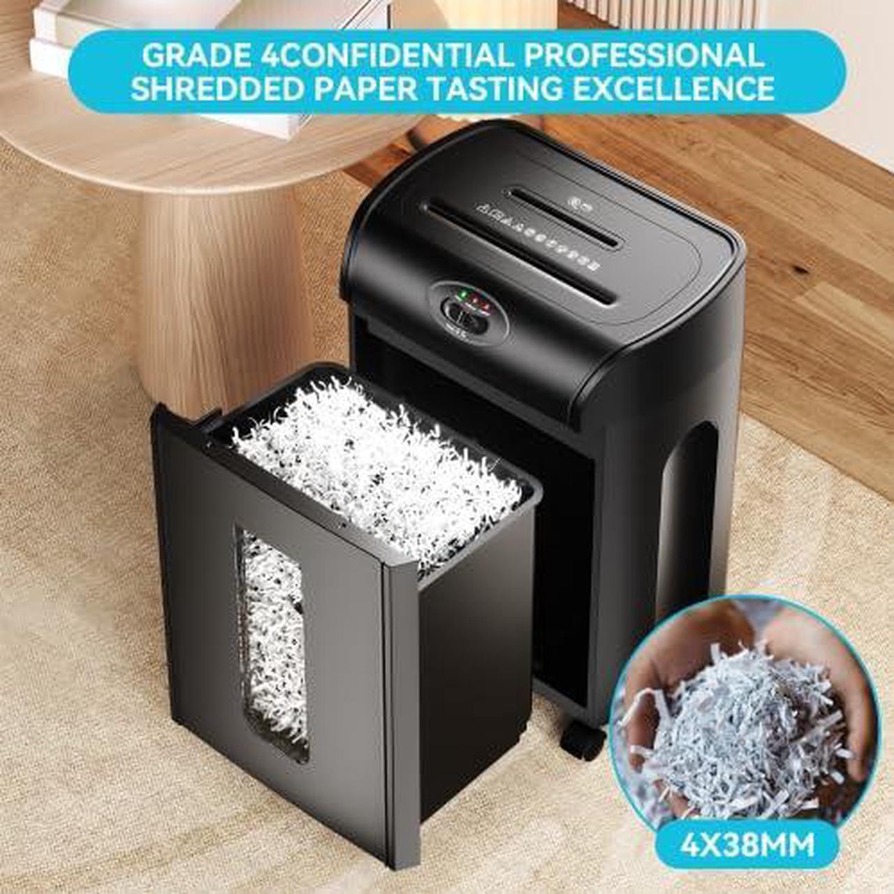 Alt view image 5 of 7 - OZwest 15-Sheet Cross Cut Paper Shredder,4.76 Gallons Heavy Duty Paper/CD/Card Ultra Quitet Shredder for Home and Office