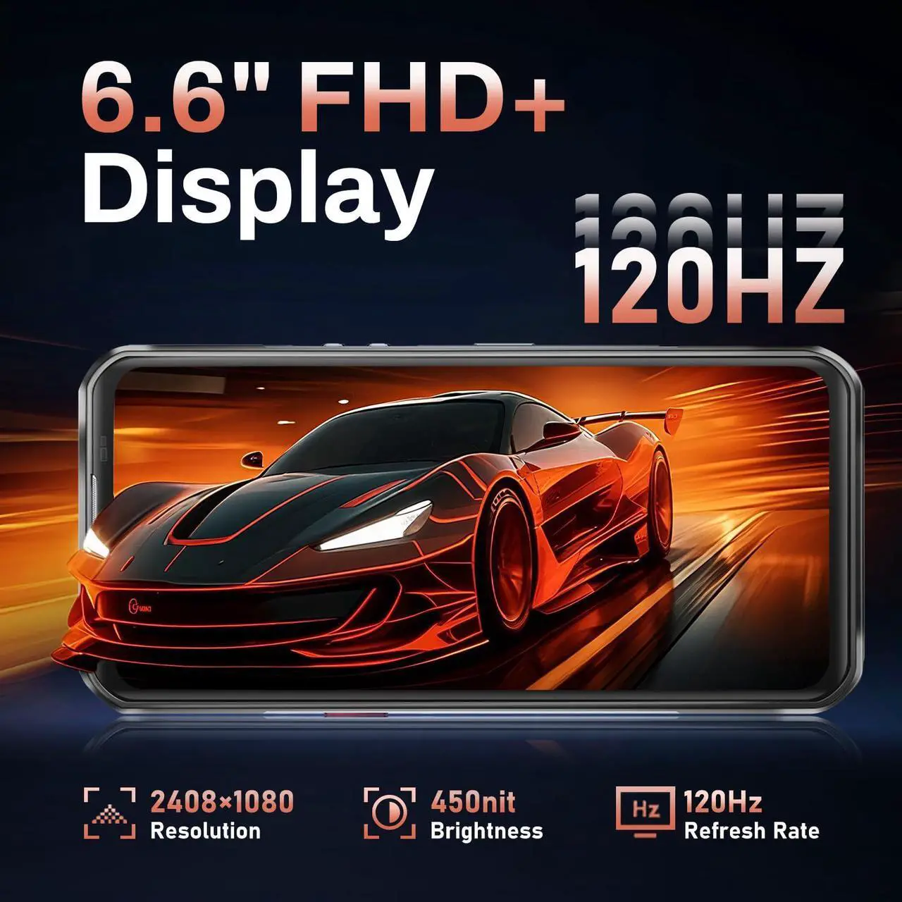 Alt view image 5 of 7 - OUKITEL WP55 Android 15 Rugged Phone Unlocked 5G- 36GB+256GB/TF 2TB Rugged Smartphone, 11000mAh(33W) Battery, 6.6" FHD+120HZ Display, 108MP Camera, 5G Dual SIM Phone, NFC/GPS/OTG/IP68/IP69K, T-Mobile
