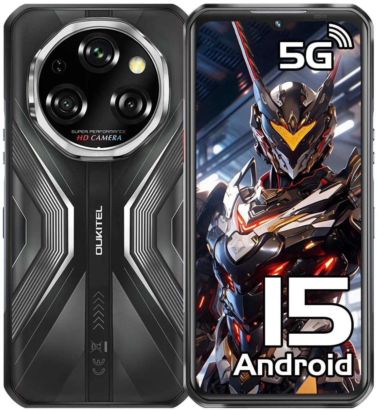 Main image of OUKITEL WP55 Android 15 Rugged Phone Unlocked 5G- 36GB+256GB/TF 2TB Rugged Smartphone, 11000mAh(33W) Battery, 6.6" FHD+120HZ Display, 108MP Camera, 5G Dual SIM Phone, NFC/GPS/OTG/IP68/IP69K, T-Mobile