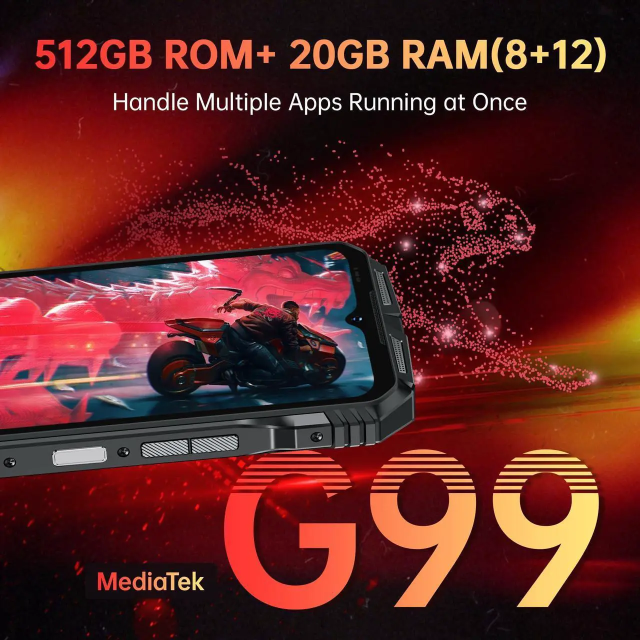 Alt view image 2 of 6 - DOOGEE S118 Rugged Phone Unlocked 2024-Android 14 Rugged Smartphone, Helio G99 20GB RAM+512GB ROM, 6.58" FHD+120HZ, 10800mAh Battery-33W Cell Phones, 50MP Camera Waterproof Phone/4G Dual SIM/NFC/OTG