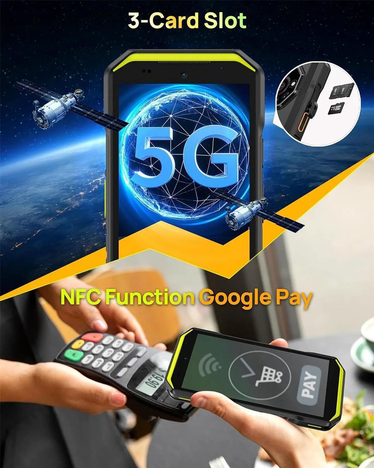 Alt view image 7 of 7 - Ulefone Armor X32 Pro 5G Rugged Phone, MTK Dimensity 6300, 16+256GB, Android 14, Widevine L1, 64MP/25MP Night Vision, Dedicated Glare Flashlight, 5G WiFi Hotspot, 5.65 90Hz, 5500mAh, NFC/GPS Green