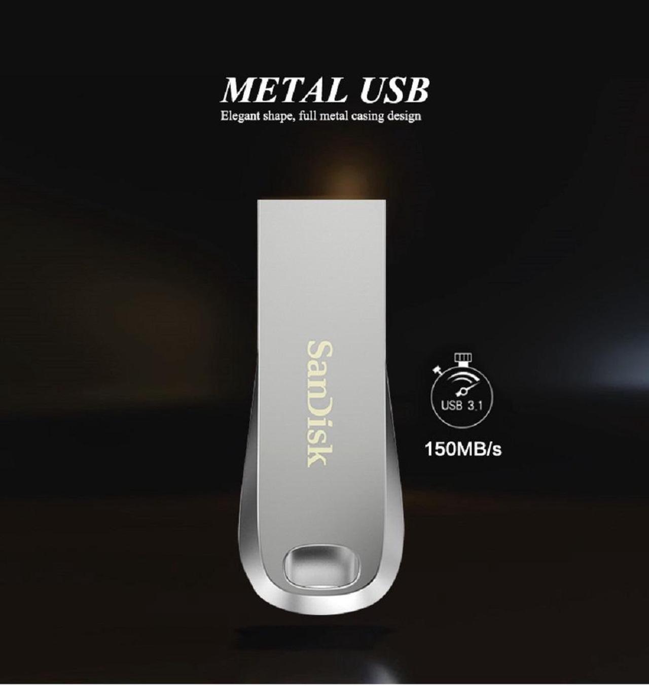 Alt view image 2 of 7 - SanDisk 128GB Ultra Luxe USB 3.2 Gen 1 Flash Drive, Speed Up to 400MB/s (SDCZ74-128G) 128GB