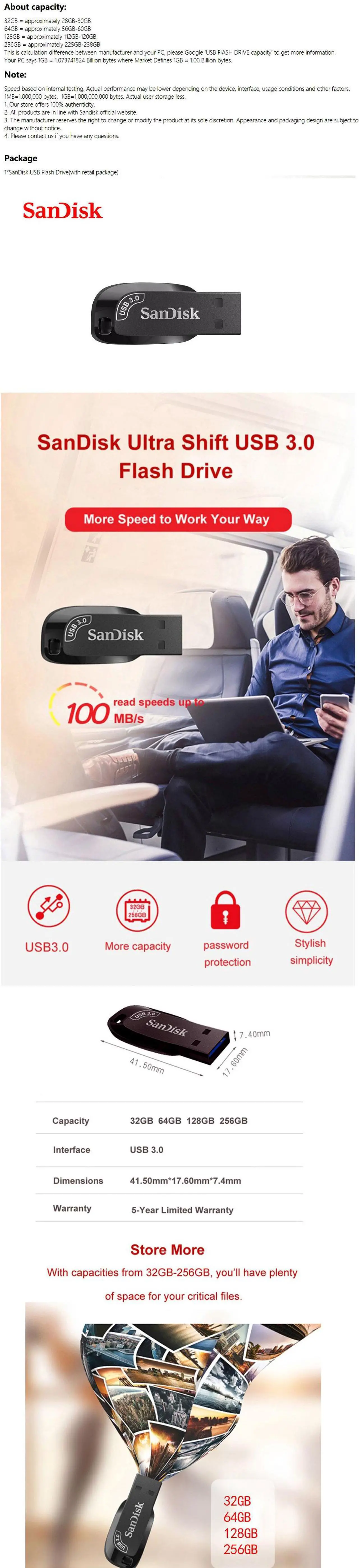 Alt view image 11 of 13 - SanDisk 256GB Ultra Shift USB 3.0 Flash Drive, Speed Up to 100MB/s (SDCZ410-256G-G46)