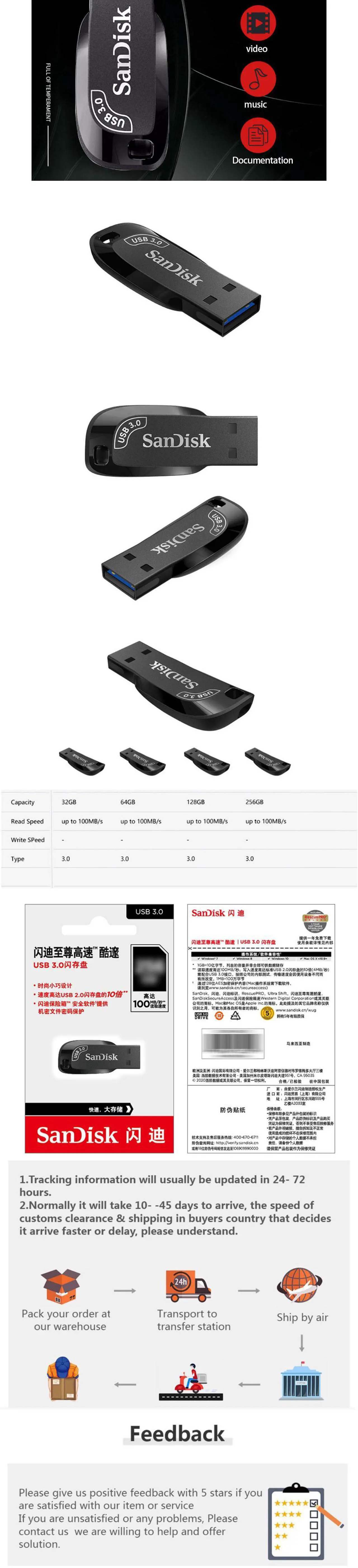 Alt view image 13 of 13 - SanDisk 256GB Ultra Shift USB 3.0 Flash Drive, Speed Up to 100MB/s (SDCZ410-256G-G46)