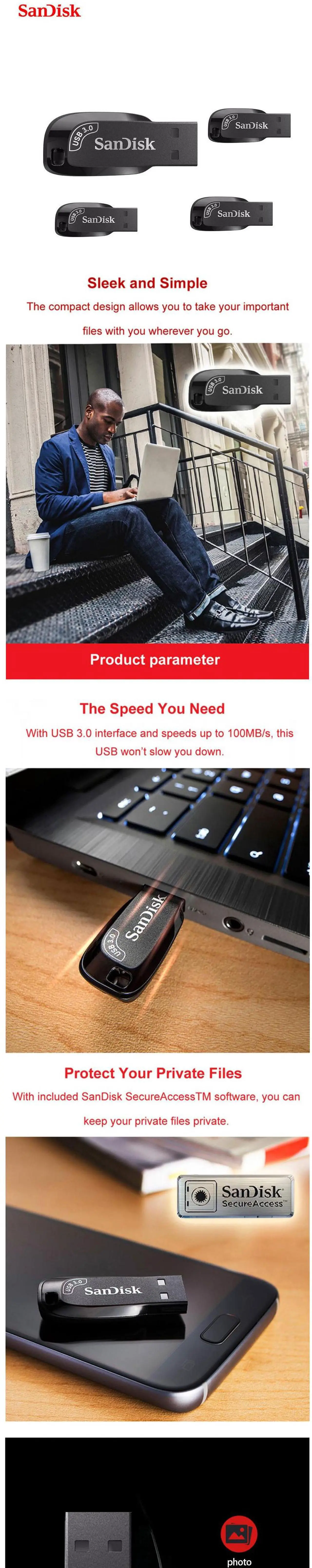 Alt view image 12 of 13 - SanDisk 256GB Ultra Shift USB 3.0 Flash Drive, Speed Up to 100MB/s (SDCZ410-256G-G46)