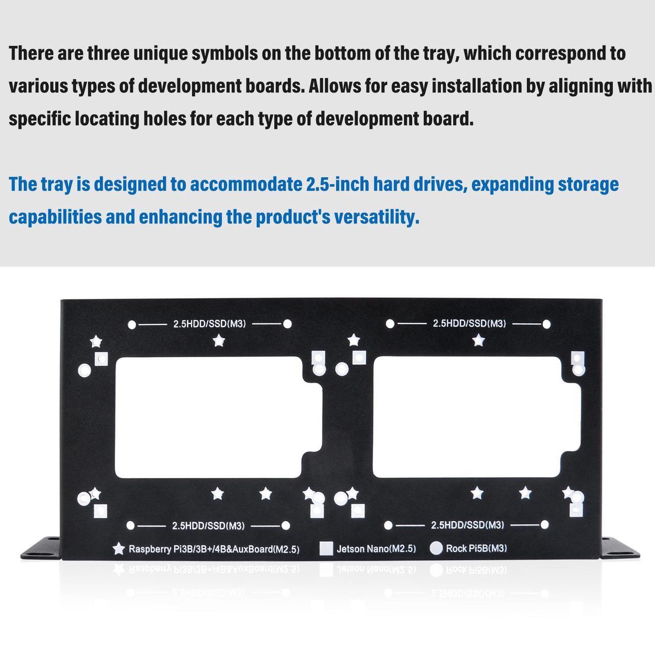 Alt view image 3 of 5 - 52Pi 1U SBC Shelf, 10 inch Rack Accessories for DeskPi Rackmate T0/T1/T2 Server Cabinets, Supports Raspberry Pi/Jetson Nano/RockPi 5B/Dev Board and 2.5 Inch HDD/SSD