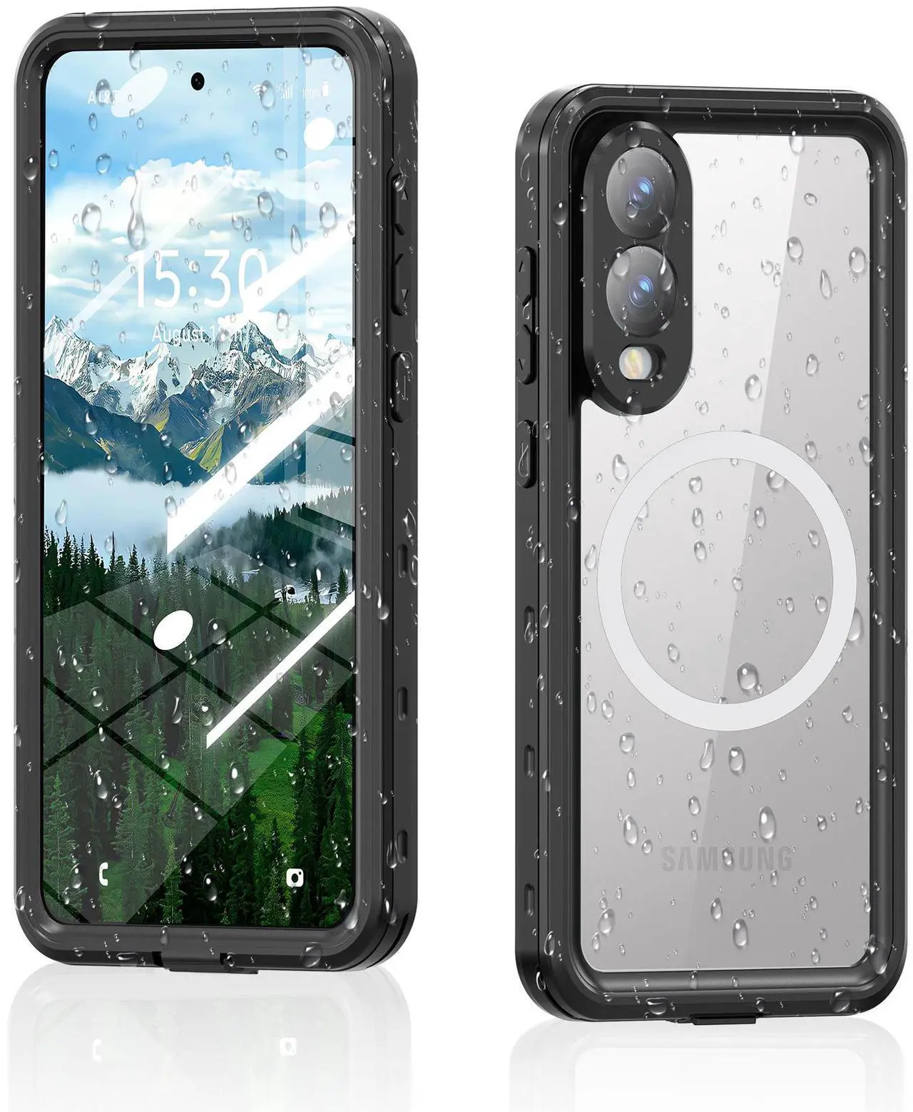 Main image of WERLEO Magnetic Waterproof  Case for Samsung Galaxy S25 Edge 6.7 inch 2025, Built-in Screen Protector, [12 FT Military Drop Proof] [Full Body Shockproof] [IP68 Underwater] Phone Cover Black
