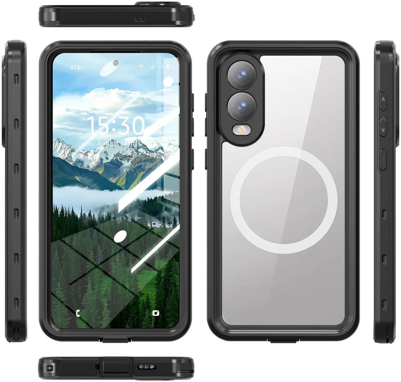 Alt view image 6 of 7 - WERLEO Magnetic Waterproof  Case for Samsung Galaxy S25 Edge 6.7 inch 2025, Built-in Screen Protector, [12 FT Military Drop Proof] [Full Body Shockproof] [IP68 Underwater] Phone Cover Black