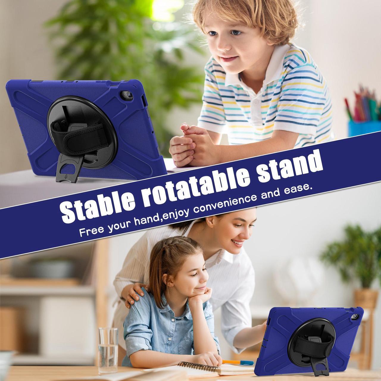 Alt view image 5 of 7 - WERLEO Case for Samsung Galaxy Tab S10 FE Plus 13.1 inch 2025 SM-X620/X626B/X626, Shockproof Protective Cover with Screen Protector, Stand, Hand/Shoulder Strap Pen Holder,Stylus Pen Navy Blue