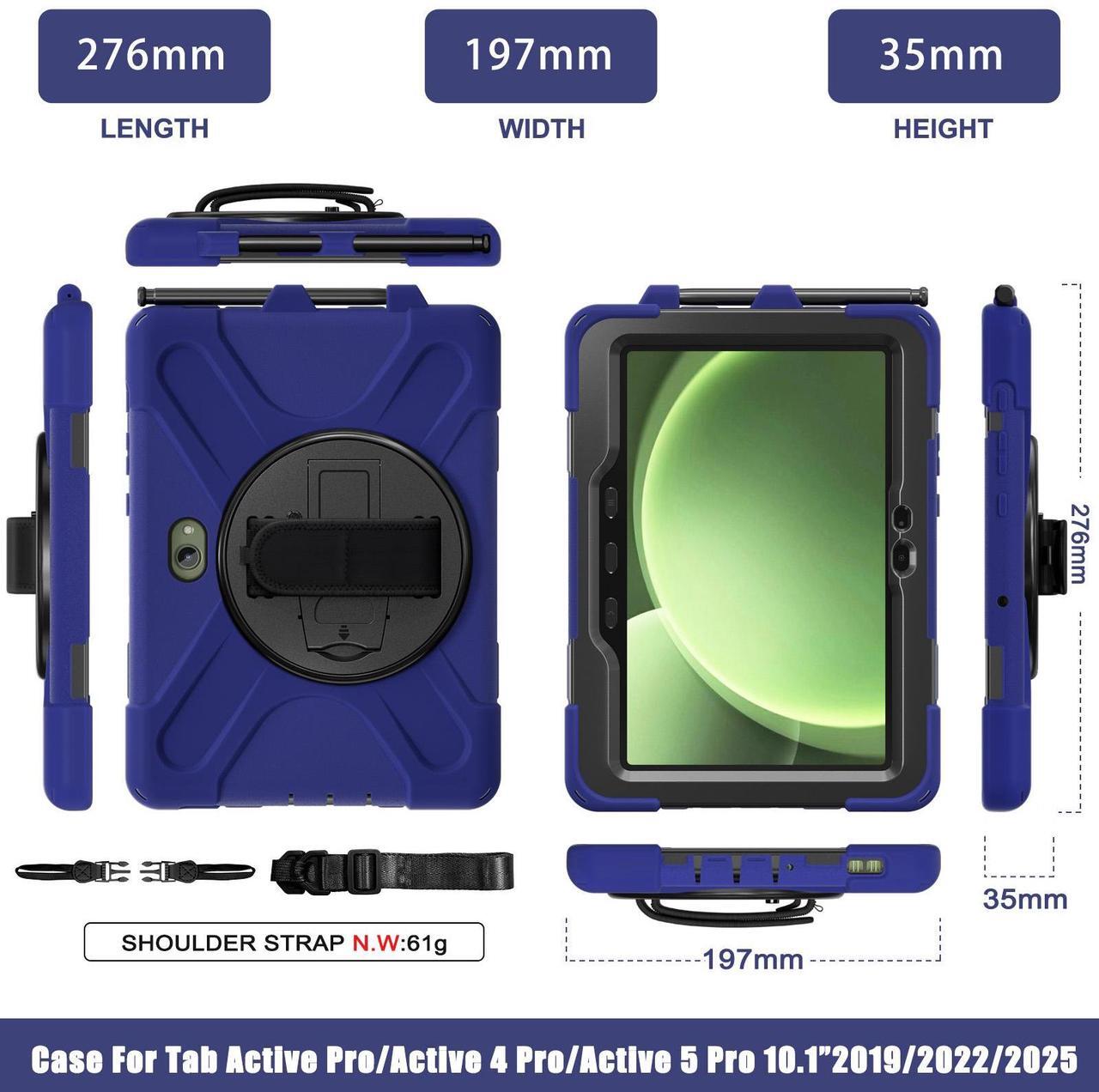 Alt view image 7 of 7 - WERLEO Case for Samsung Galaxy Tab Active 5 Pro 2025 / Active 4 Pro 2022 / Active Pro 2019 10.1" Shockproof Drop Protection Cover with Screen Protector Pencil Holder Stand Shoulder Strap Stylus Pen