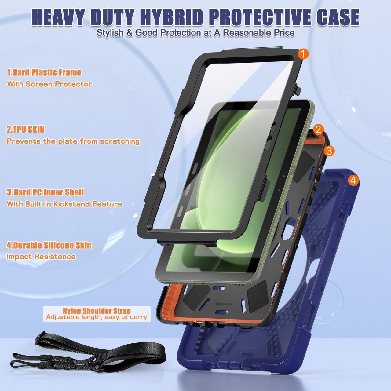 Alt view image 3 of 7 - WERLEO Case for Samsung Galaxy Tab Active 5 Pro 2025 / Active 4 Pro 2022 / Active Pro 2019 10.1" Shockproof Drop Protection Cover with Screen Protector Pencil Holder Stand Shoulder Strap Stylus Pen