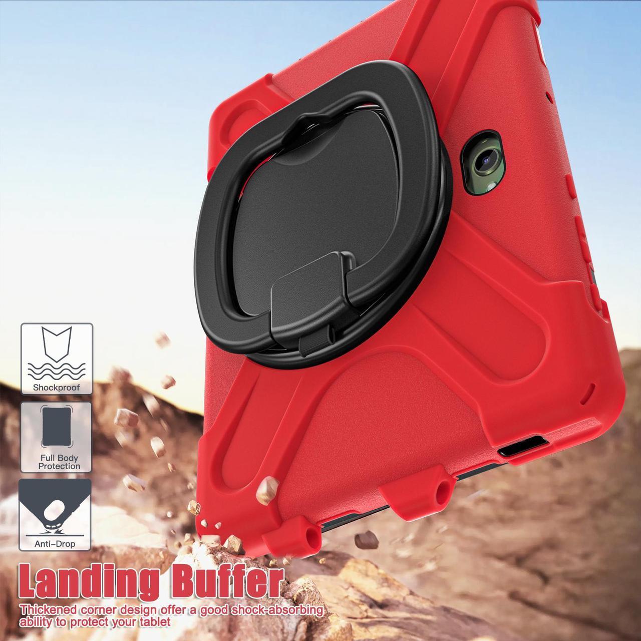 Alt view image 2 of 7 - WERLEO Case for Samsung Galaxy Tab Active 5 Pro 2025 / Active 4 Pro 2022 / Active Pro 2019 10.1" Shockproof Cover with Screen Protector Pencil Holder Stand Shoulder Strap Stylus Pen Red
