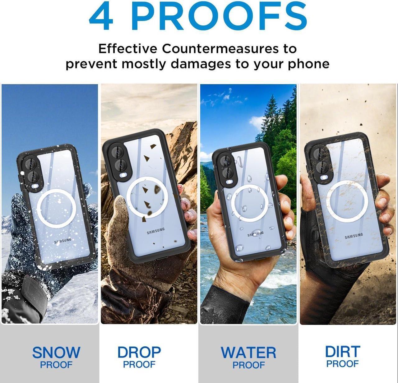Alt view image 2 of 7 - WERLEO for Samsung Galaxy S25 Edge 6.7 inch Case Waterproof, Clear Water Proof Shockproof Snowproof Dustproof Full Body Rugged Transparent Underwater Phone Case with Lanyard Built-in Screen Protector