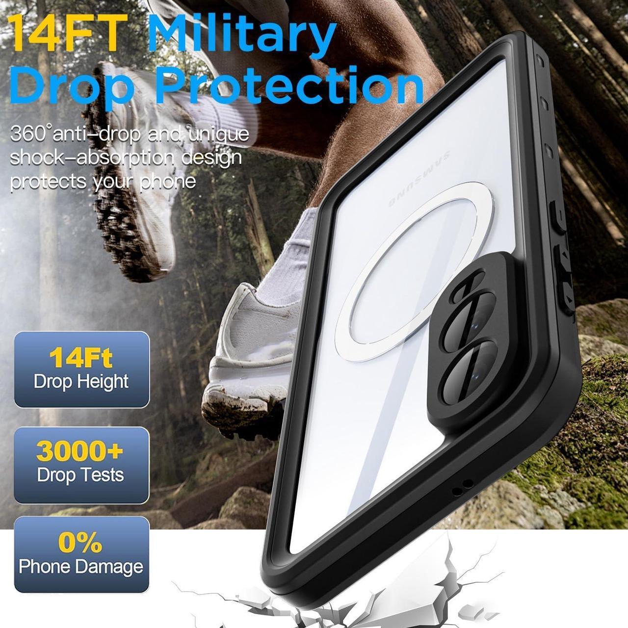 Alt view image 3 of 7 - WERLEO for Samsung Galaxy S25 Edge 6.7 inch Case Waterproof, Clear Water Proof Shockproof Snowproof Dustproof Full Body Rugged Transparent Underwater Phone Case with Lanyard Built-in Screen Protector