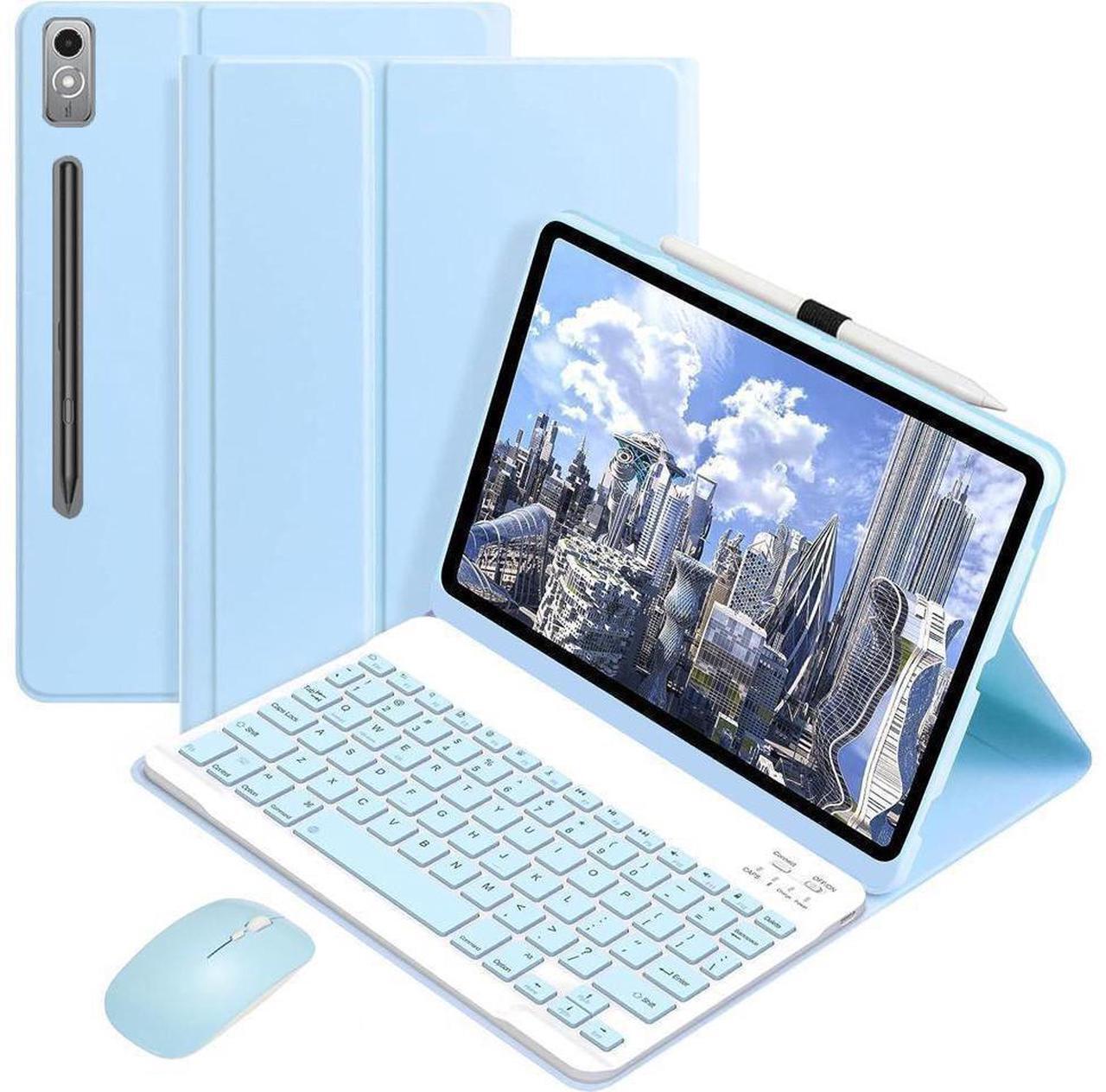 Main image of WERLEO Bluetooth Keyboard Case with Mouse for Lenovo Tab P12 12.7 inch 2024 2023 TB370FU TB371FC Protective Cover with Wireless Mouse / Keyboard Blue