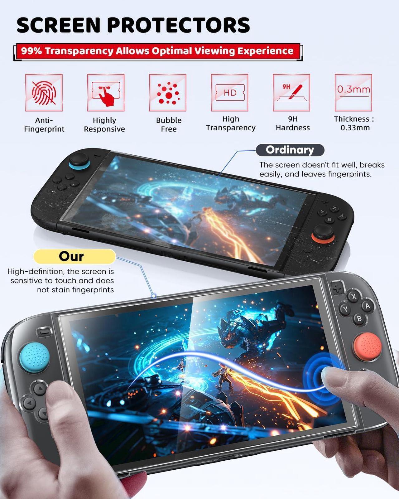 Alt view image 3 of 7 - WERLEO Accessories for Nintendo Switch 2 2025, Portable Hard Shell Carrying Case with 2 HD Screen Protectors, TPU Protective Skin, Dust Plugs Kit, 4 Thumb Grips Switch 2 Accessories Bundle