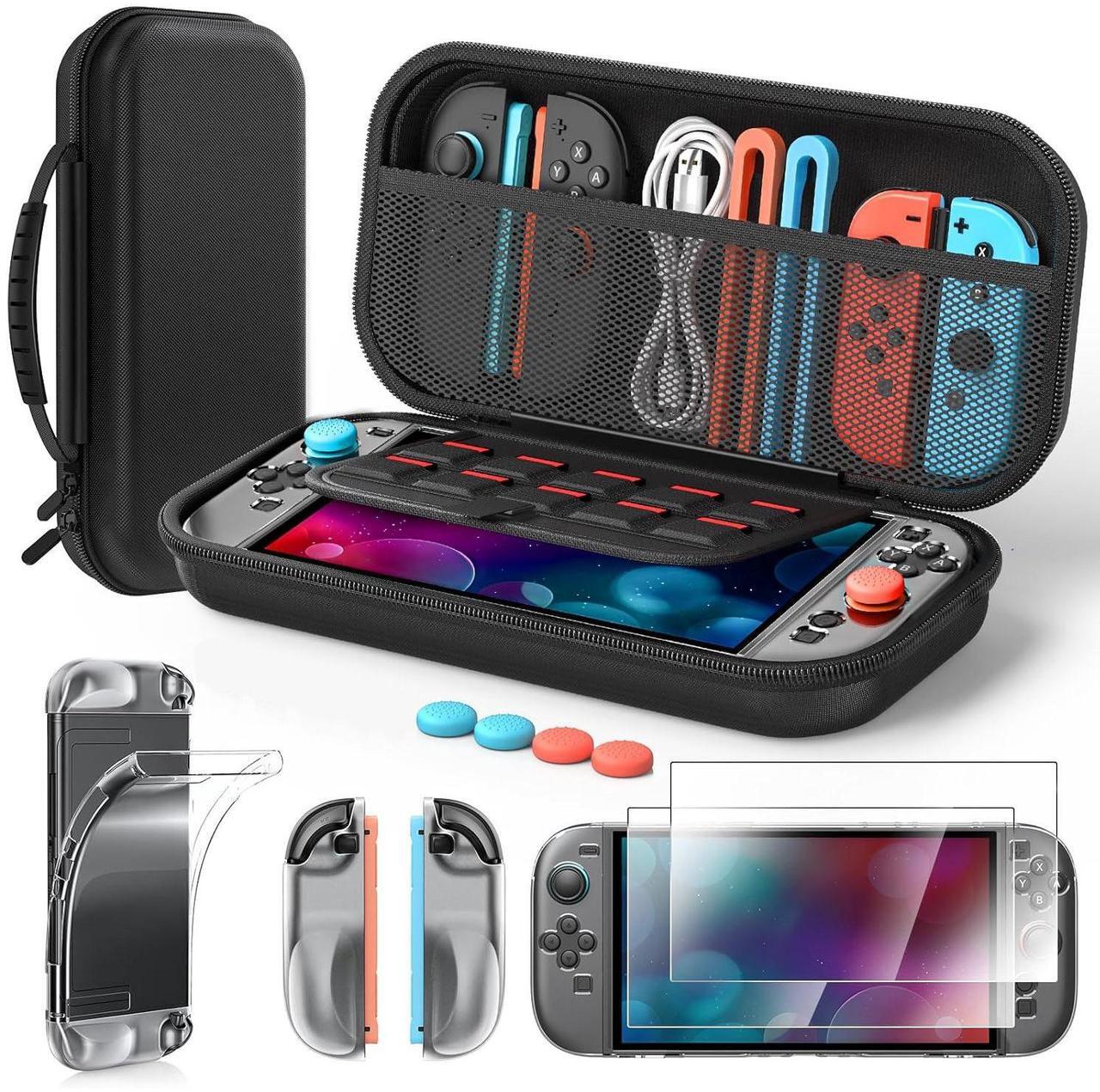 Main image of WERLEO Accessories for Nintendo Switch 2 2025, Portable Hard Shell Carrying Case with 2 HD Screen Protectors, TPU Protective Skin, Dust Plugs Kit, 4 Thumb Grips Switch 2 Accessories Bundle