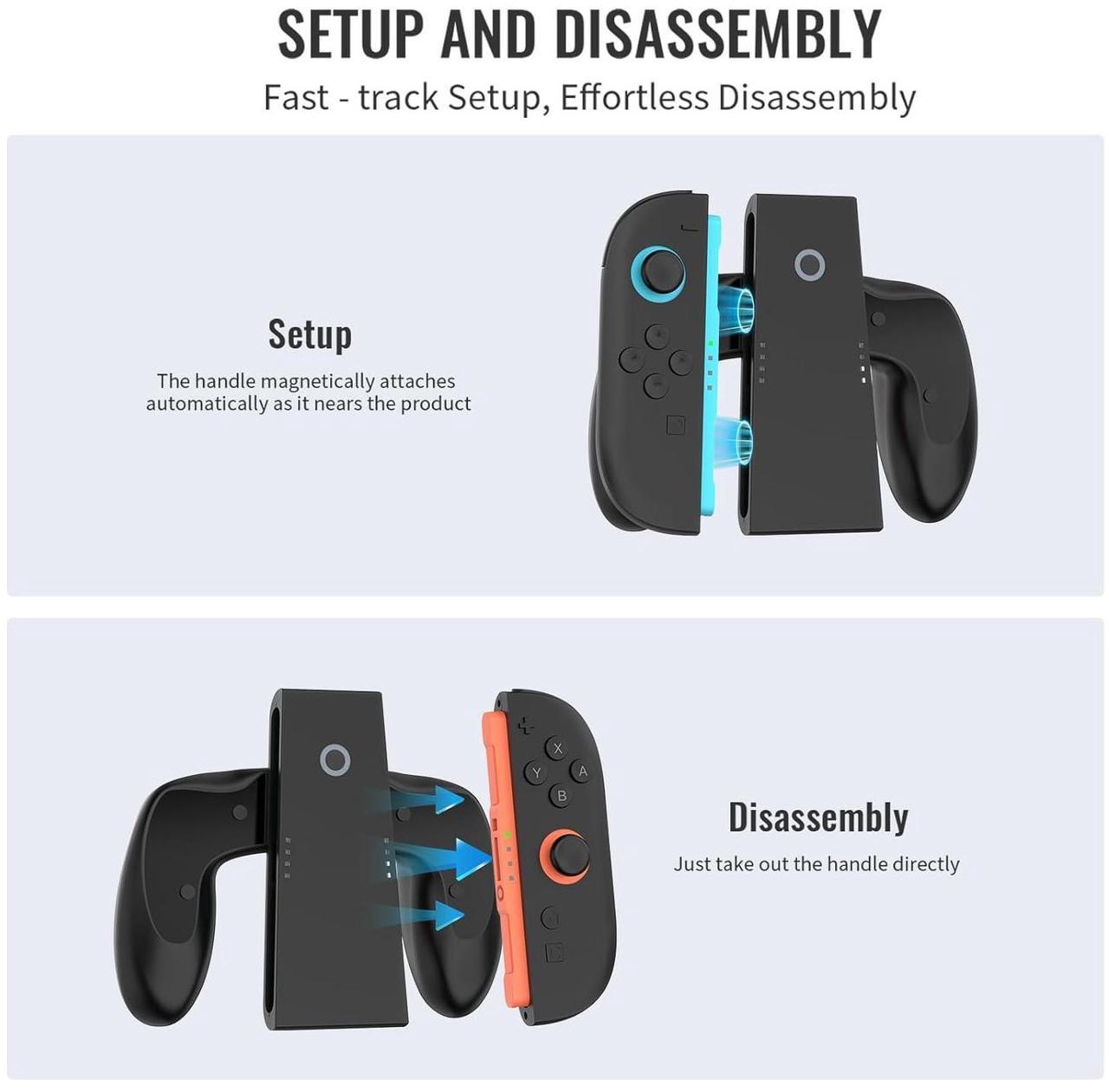 Alt view image 5 of 7 - WERLEO Joycon Charger Grip for Nintendo Switch 2 Accessories, Switch 2 Joy Con Controller Comfort Charging Grips with LED Indicator,Play While Charging