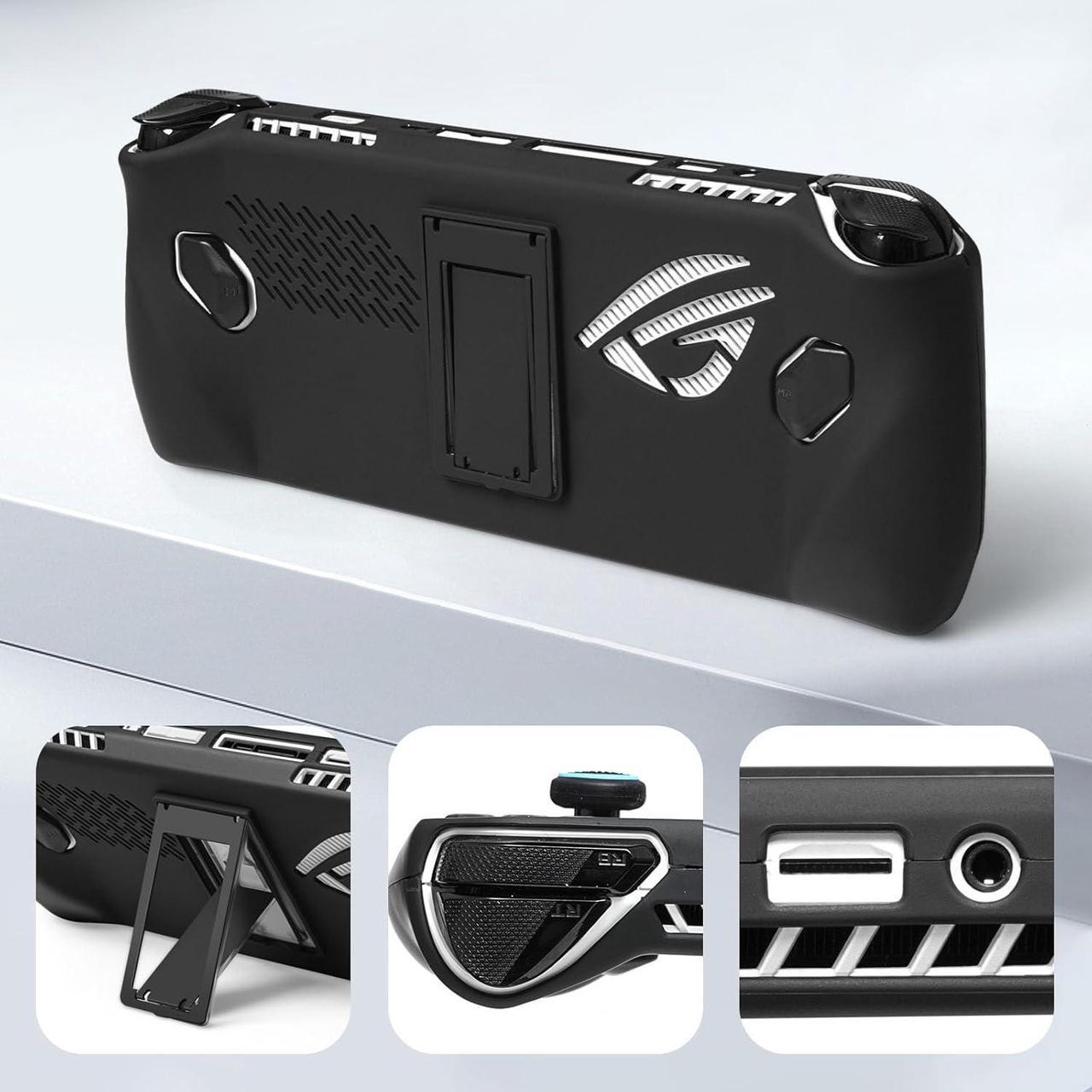Alt view image 6 of 7 - WERLEO Accessories kit for ASUS ROG Ally 2023 - Black Accessories Bundle for ROG Alloy Gaming Handheld with Carrying Case Protective Cover case and 2 Pack Screen Protector, 6 Thumb Grips