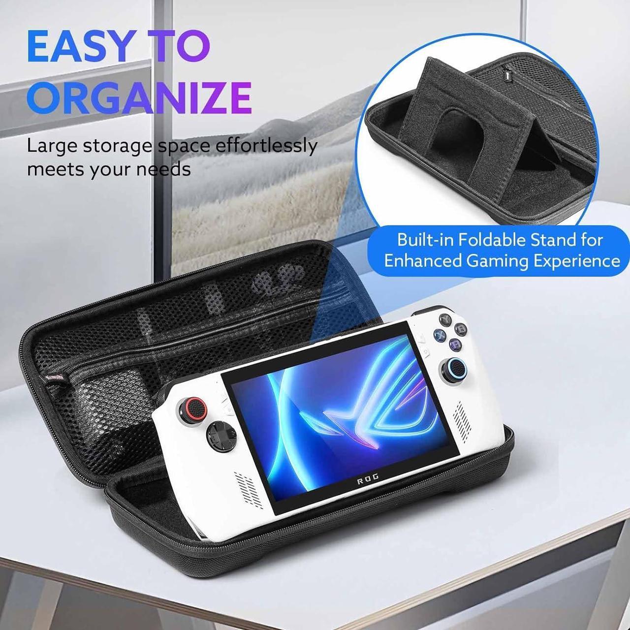 Alt view image 3 of 7 - WERLEO Accessories kit for ASUS ROG Ally 2023 - Black Accessories Bundle for ROG Alloy Gaming Handheld with Carrying Case Protective Cover case and 2 Pack Screen Protector, 6 Thumb Grips