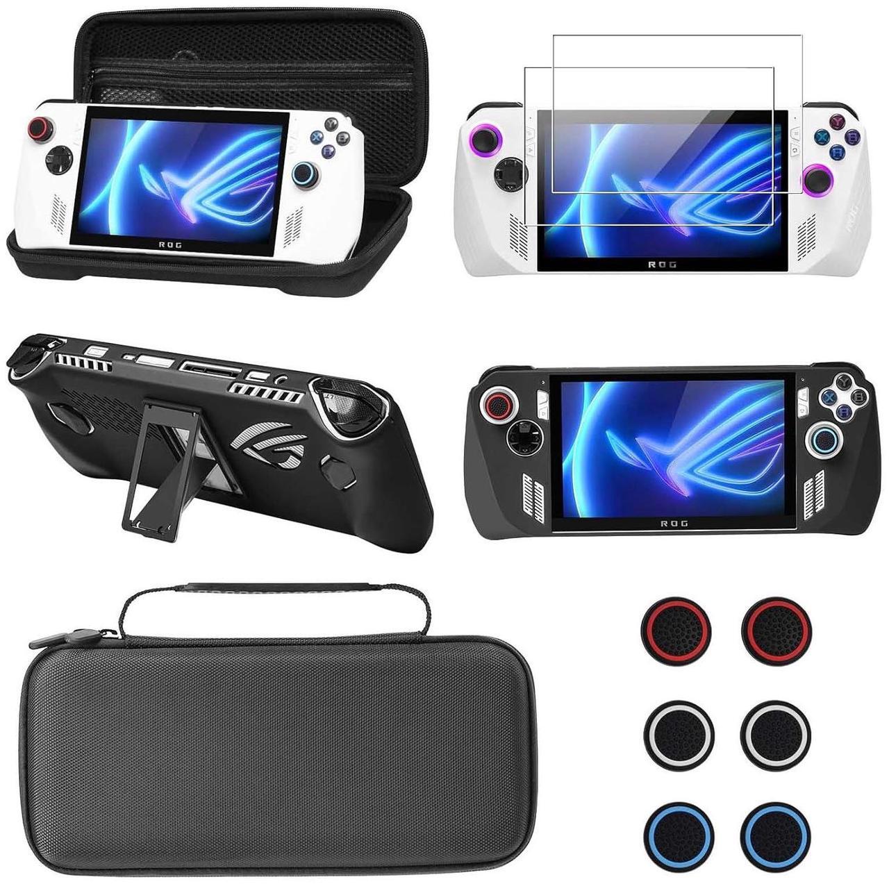 Main image of WERLEO Accessories kit for ASUS ROG Ally 2023 - Black Accessories Bundle for ROG Alloy Gaming Handheld with Carrying Case Protective Cover case and 2 Pack Screen Protector, 6 Thumb Grips