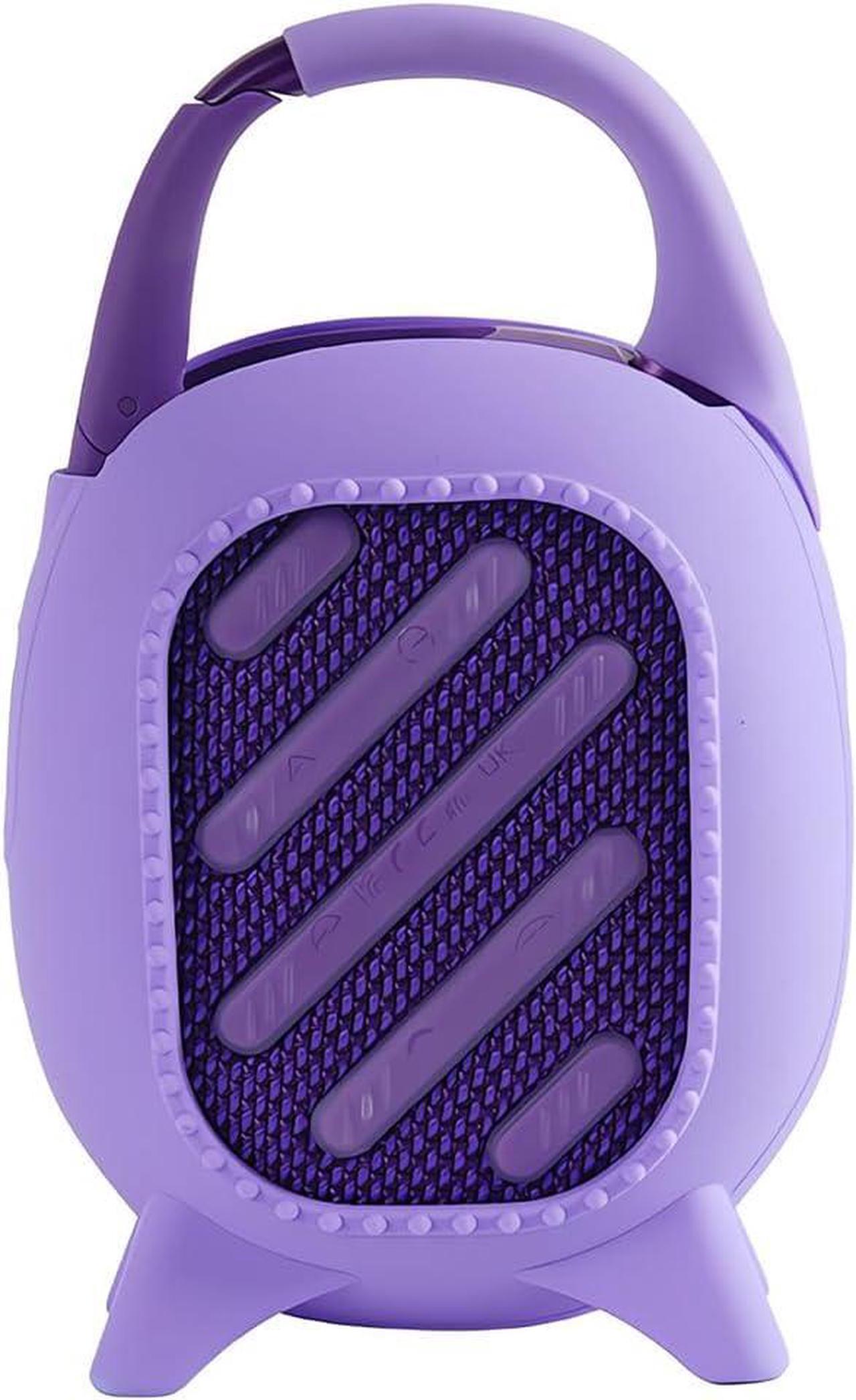 Alt view image 2 of 6 - WERLEO Silicone Cover Case Set Compatible with JBL Clip 5 Portable Speaker, with Microfiber Cleaning Cloth and 2-in-1 Soft Skin for JBL Clip 5 Accessories Speaker Stand Up Holder Purple
