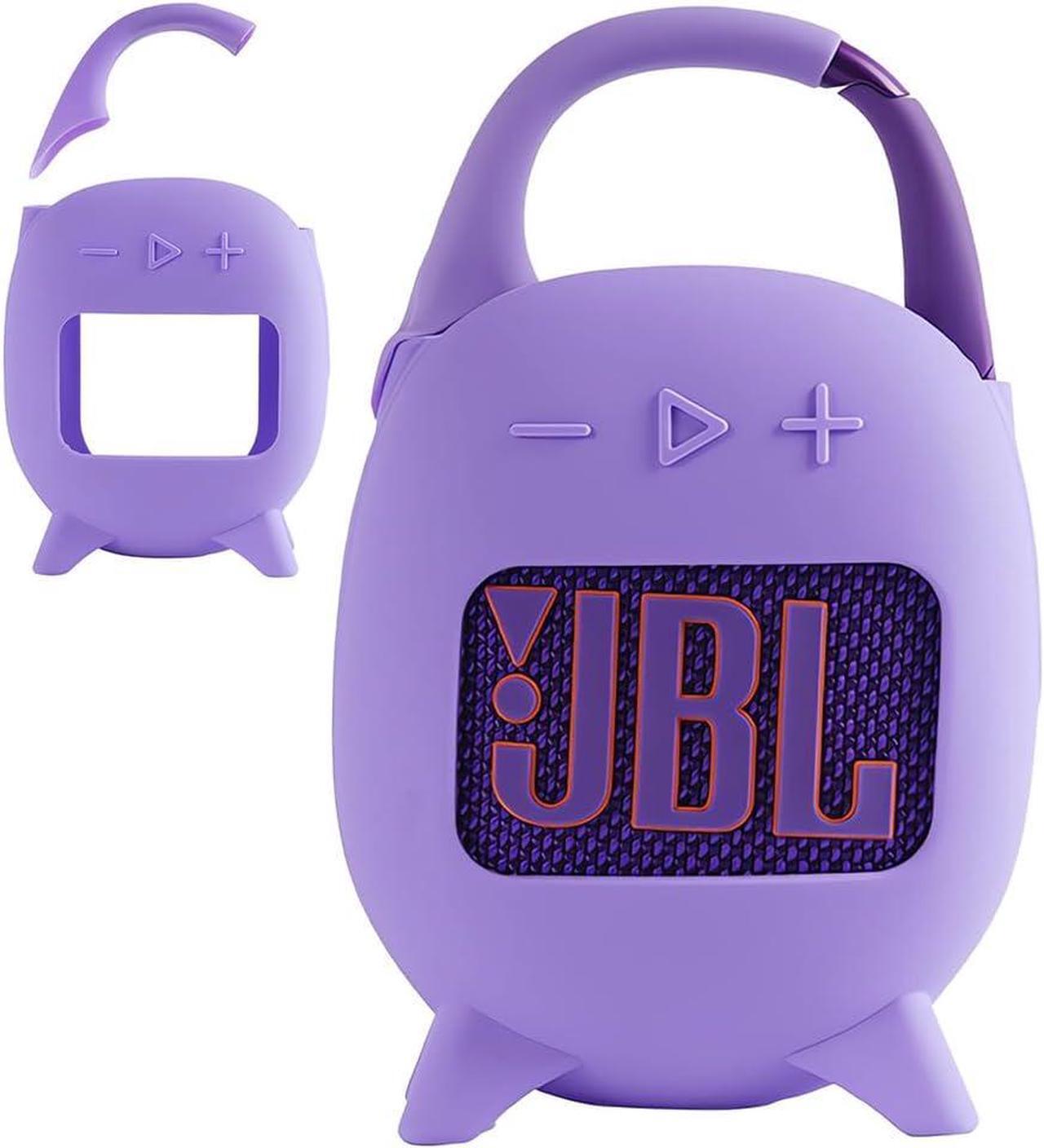 Main image of WERLEO Silicone Cover Case Set Compatible with JBL Clip 5 Portable Speaker, with Microfiber Cleaning Cloth and 2-in-1 Soft Skin for JBL Clip 5 Accessories Speaker Stand Up Holder Purple