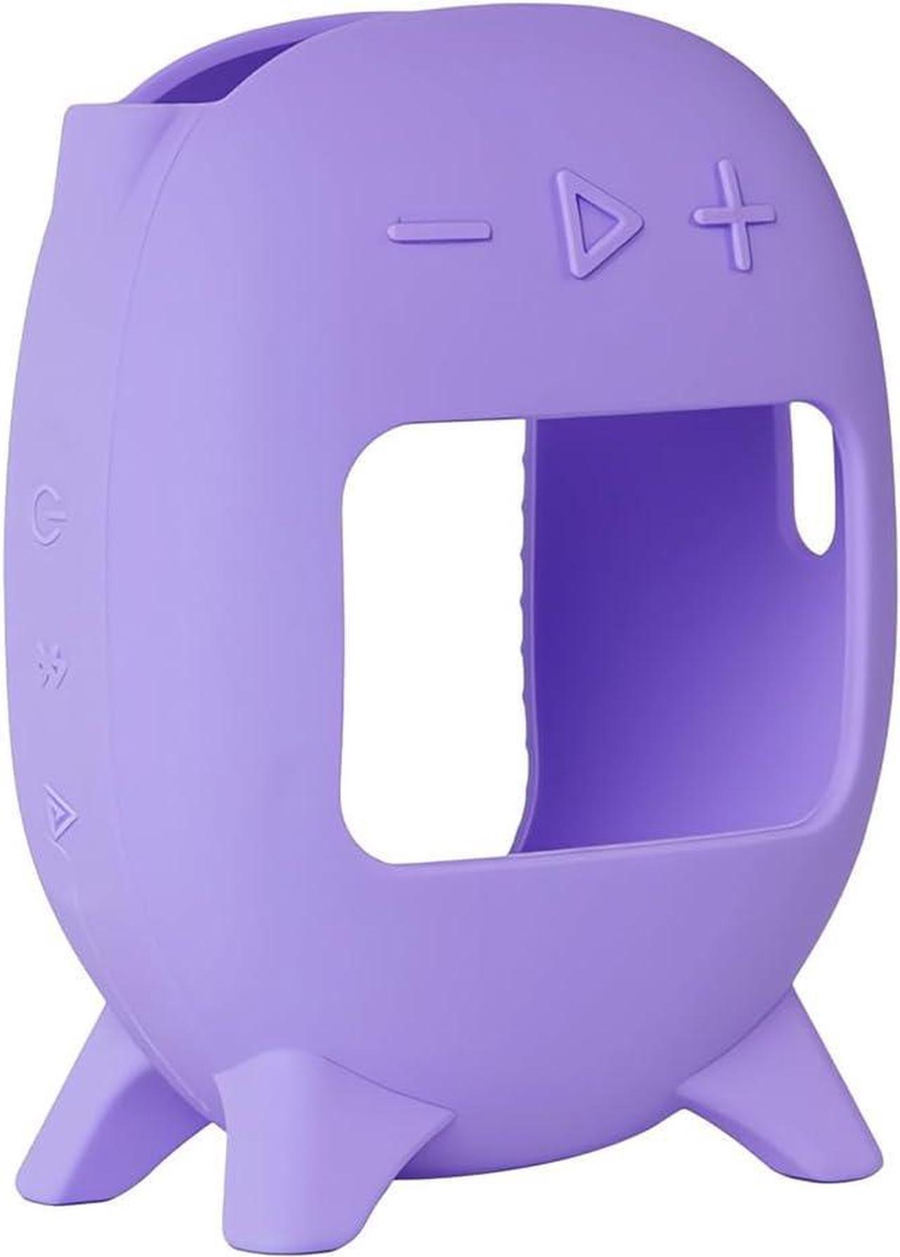 Alt view image 4 of 6 - WERLEO Silicone Cover Case Set Compatible with JBL Clip 5 Portable Speaker, with Microfiber Cleaning Cloth and 2-in-1 Soft Skin for JBL Clip 5 Accessories Speaker Stand Up Holder Purple