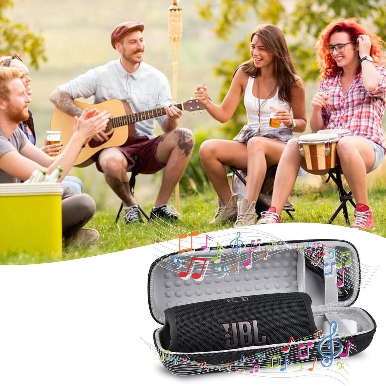 Alt view image 7 of 7 - WERLEO Case Compatible with JBL Charge 4/Charge 5 Portable Waterproof Bluetooth Speaker, Hard Shell Carrying Case Storage Bag Protective Cover with Shoulder Strap Fits USB Cable and Charger