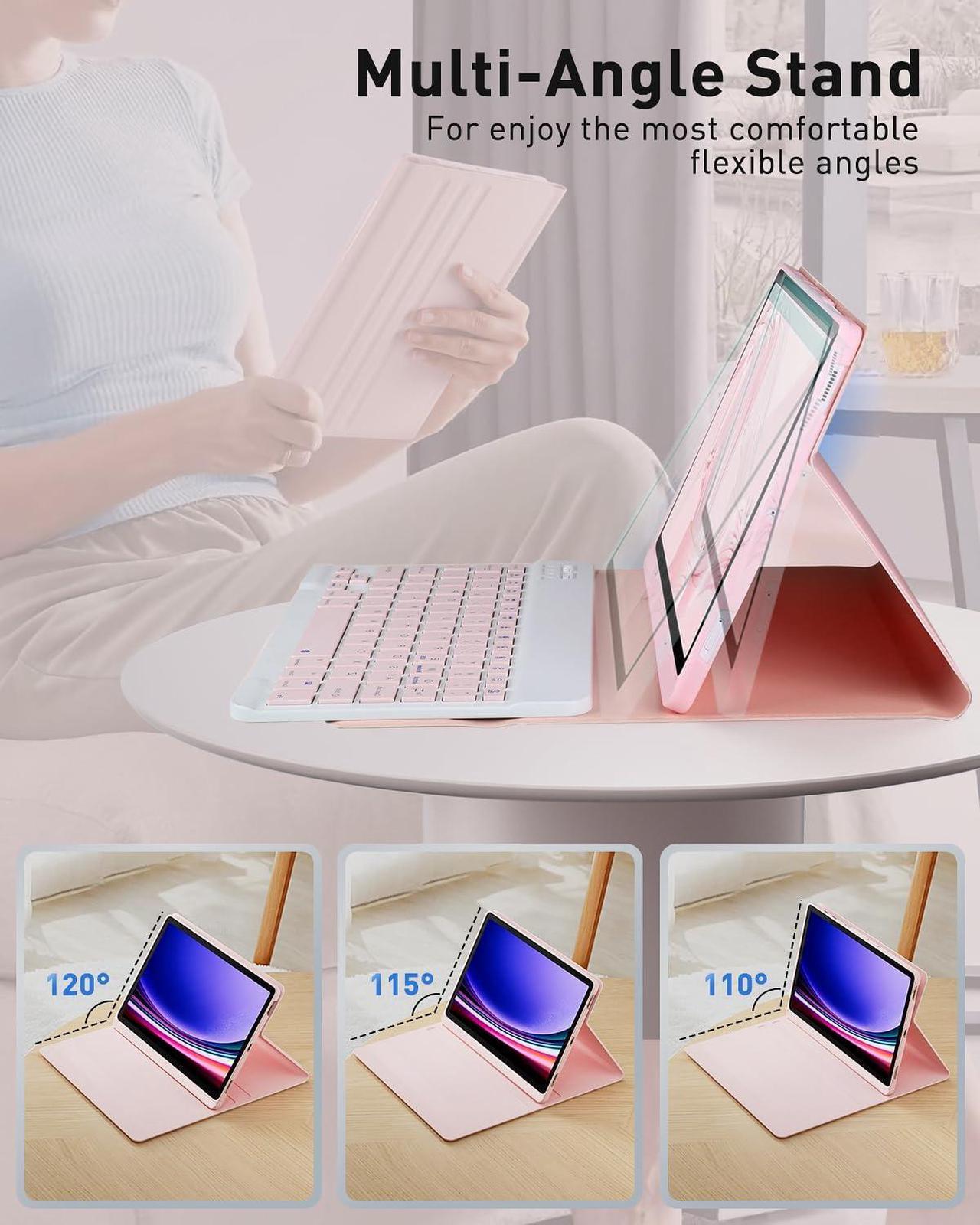 Alt view image 6 of 7 - WERLEO Bluetooth Keyboard Case with Mouse for Lenovo Yoga Tab Plus 12.7 inch 2025 TB520FU Protective Cover with Wireless Mouse / Keyboard Pink